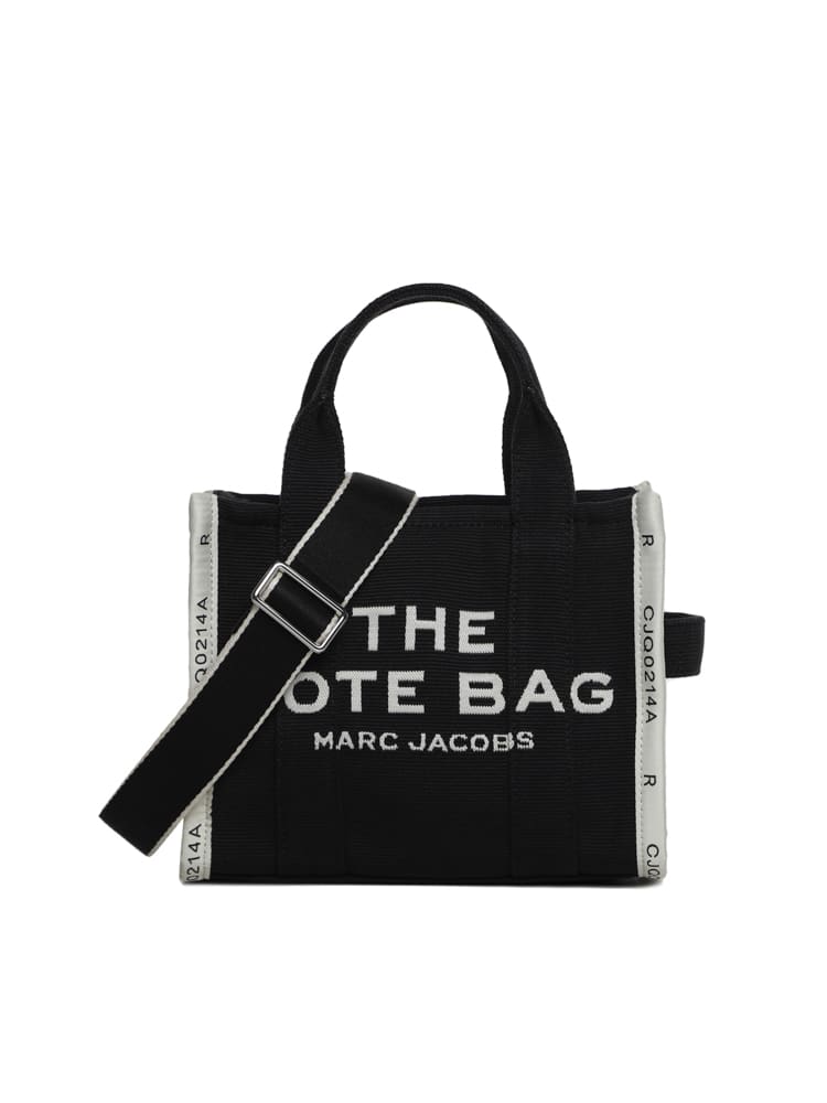 Shop Marc Jacobs The Jacquard Small Tote Bag In Black