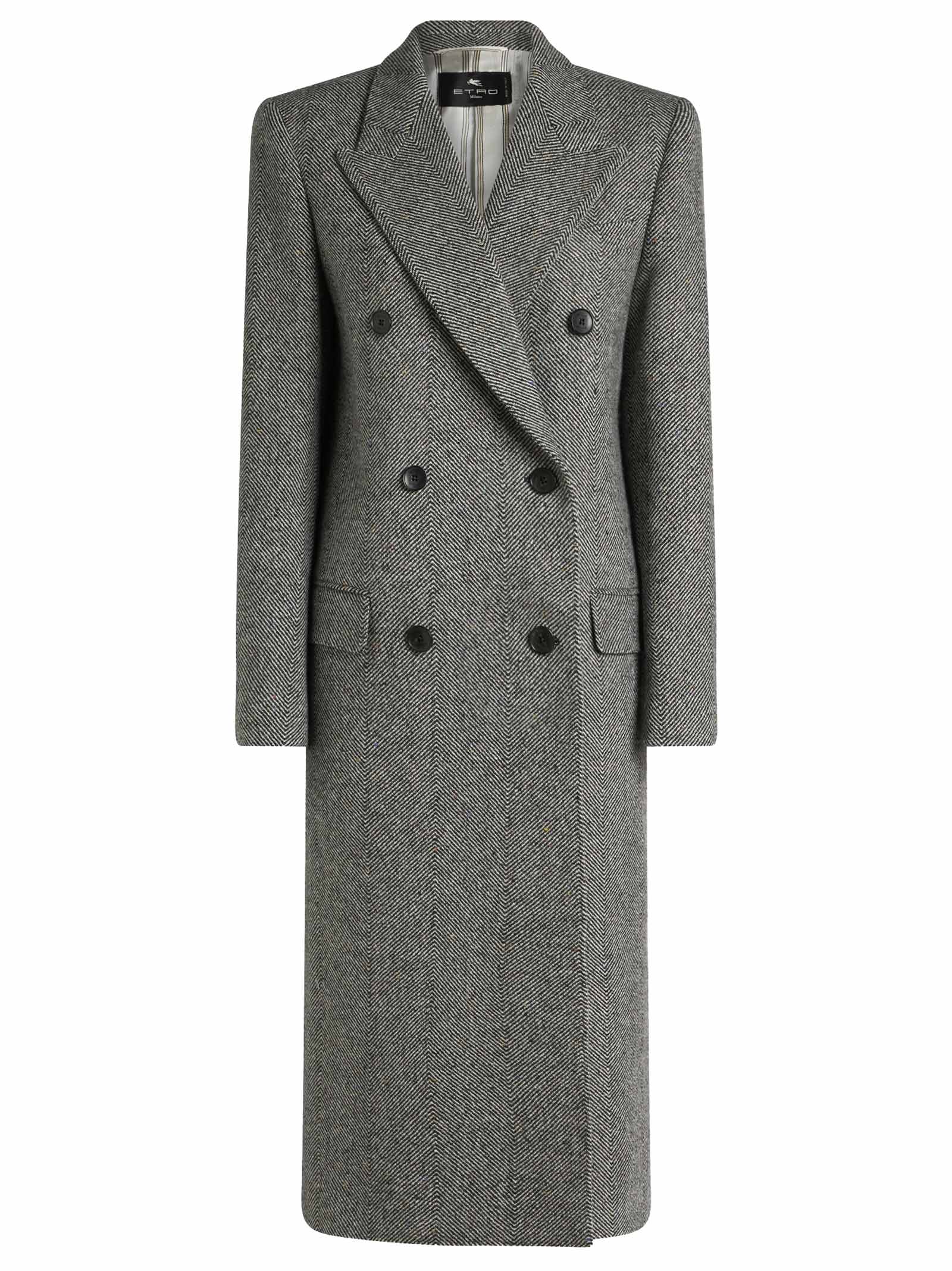 Shop Etro Coat In Bicolored