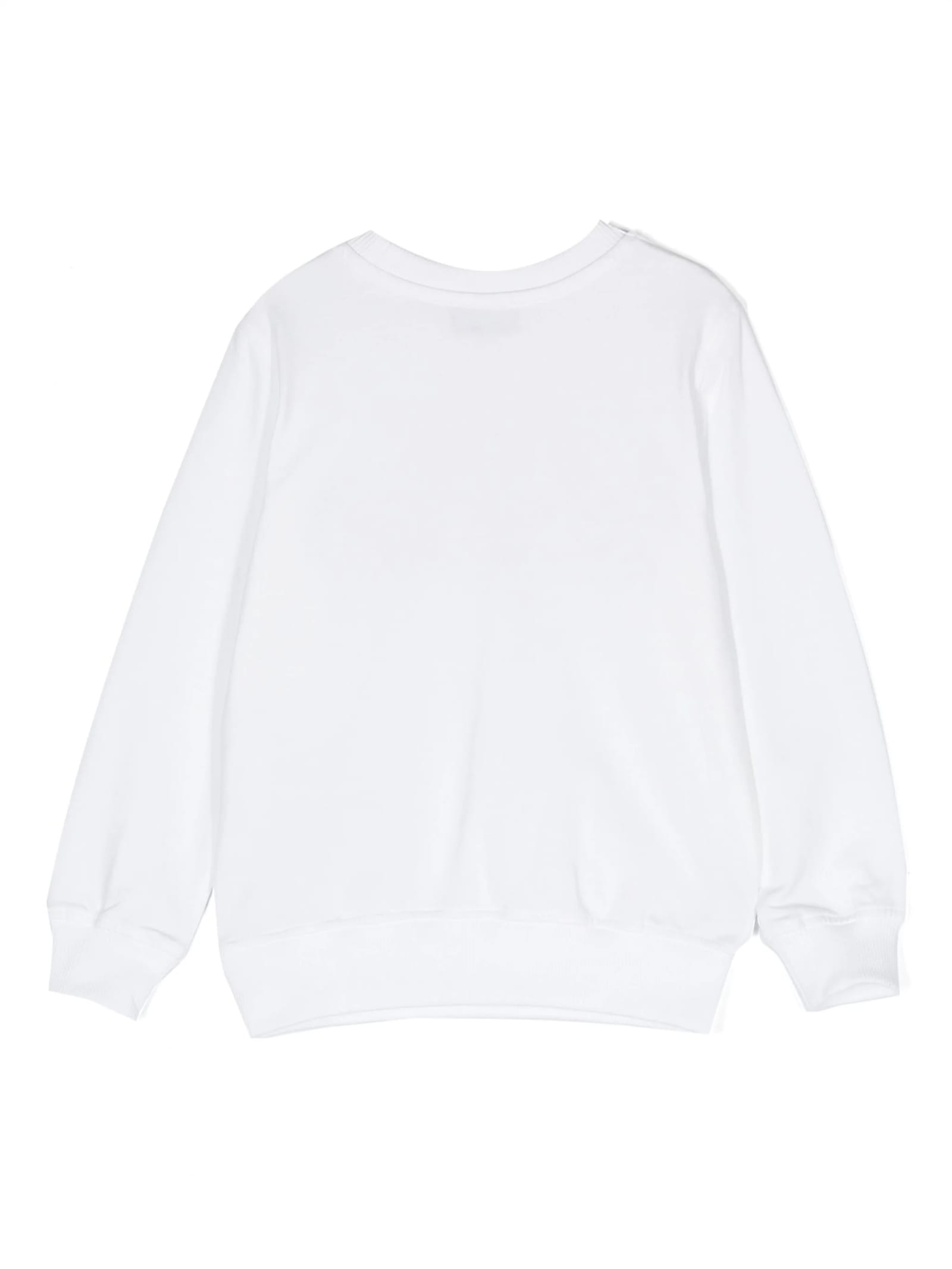 Shop Moschino White Sweatshirt With  Teddy Friends Print