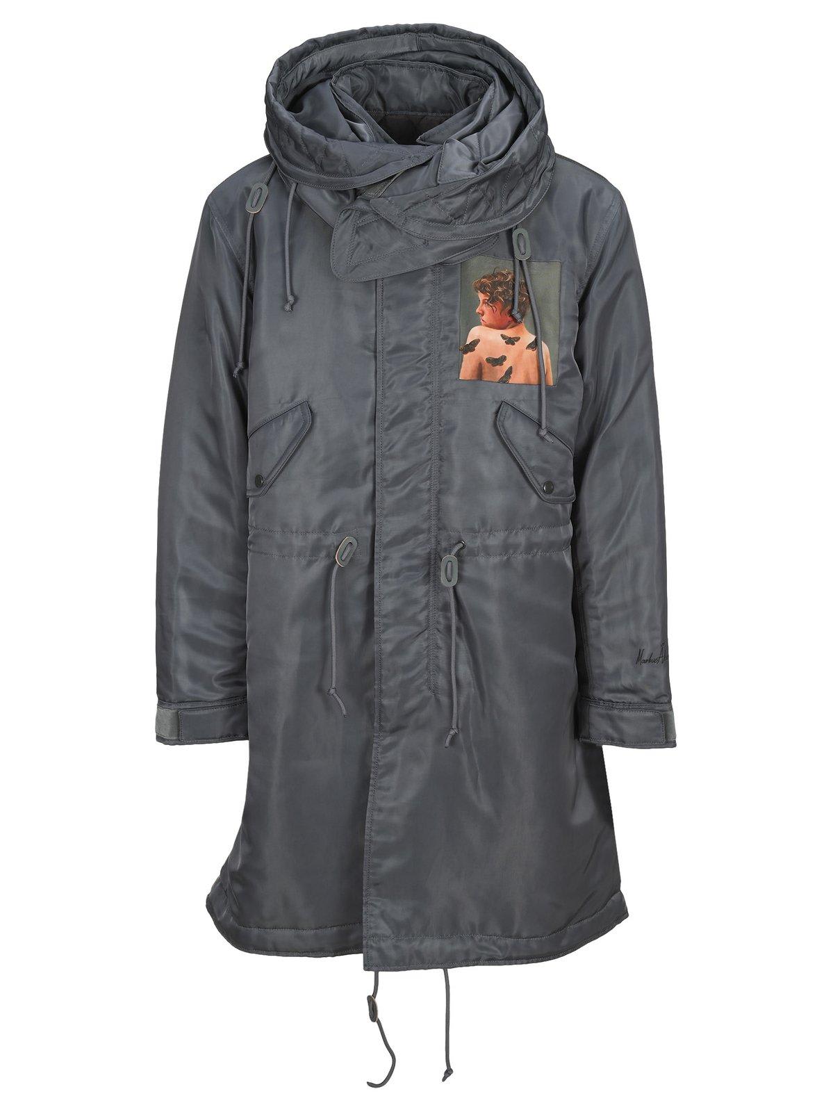Graphic Print Hooded Parka