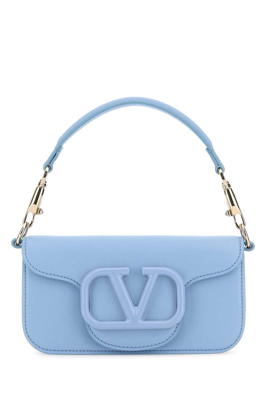 Valentino Garavani Loc Ldover Top Shoulder Bag In Azzurro