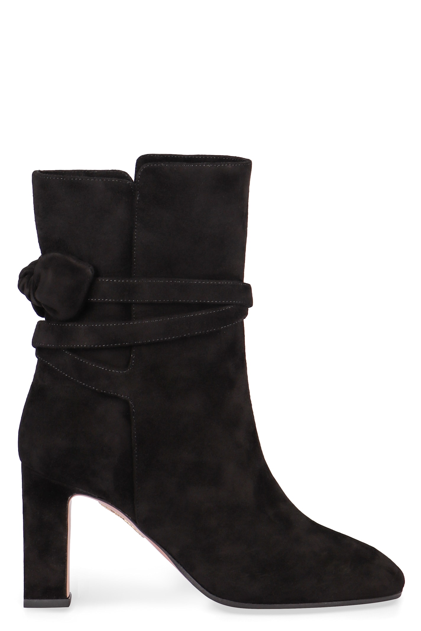 Aquazzura Very Bow Tie Suede Ankle Boots