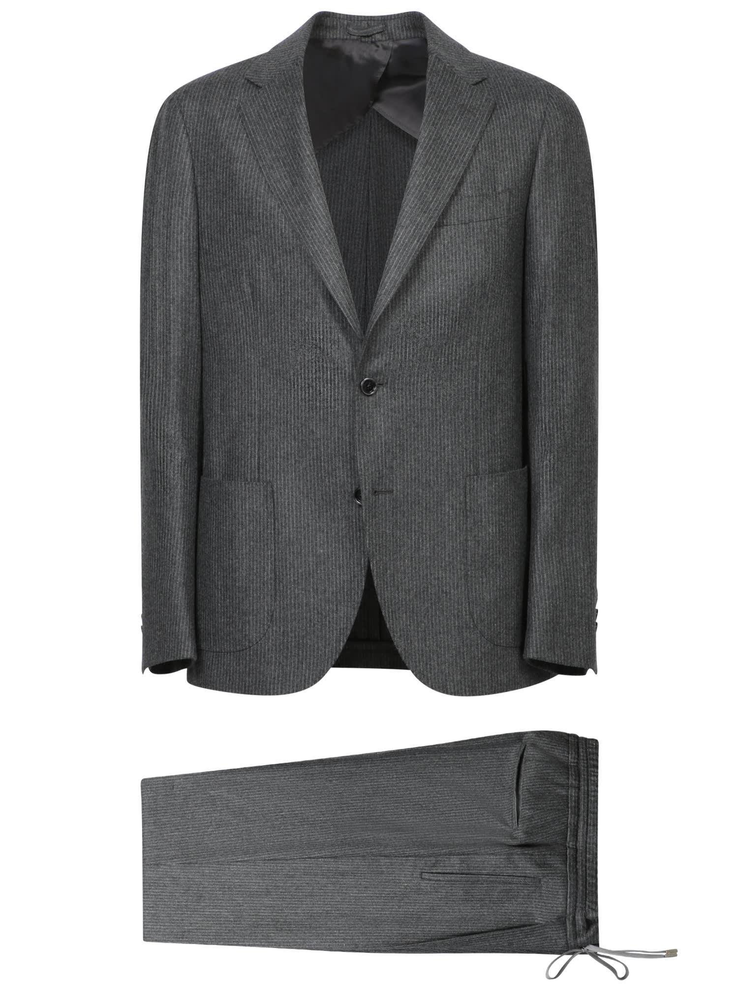 Gray Pinstripe Wool Suit