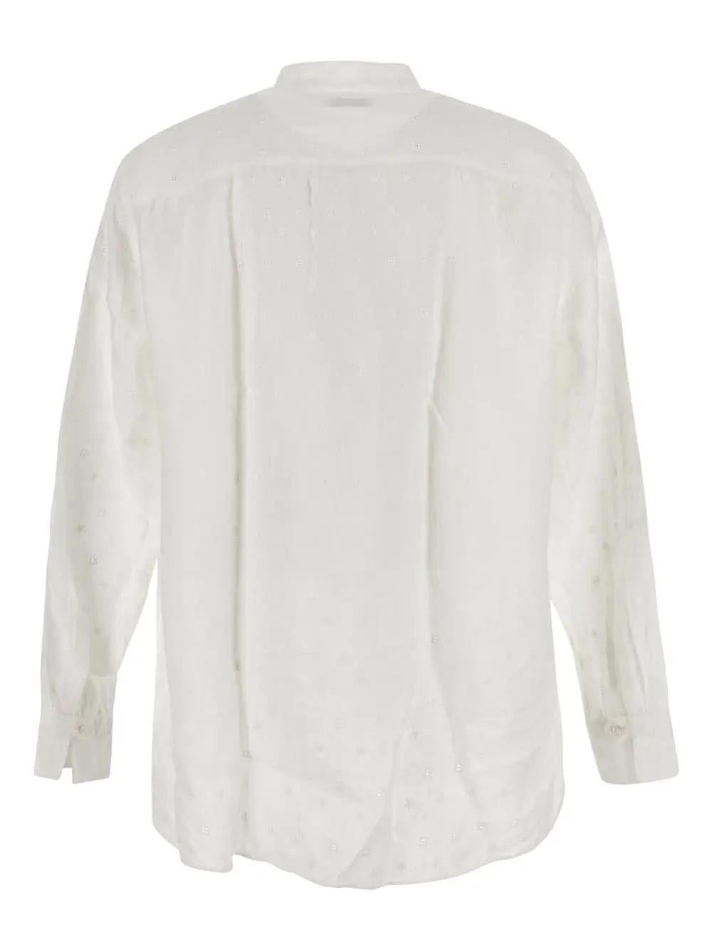 Shop Tagliatore Embroidered Shirt In White