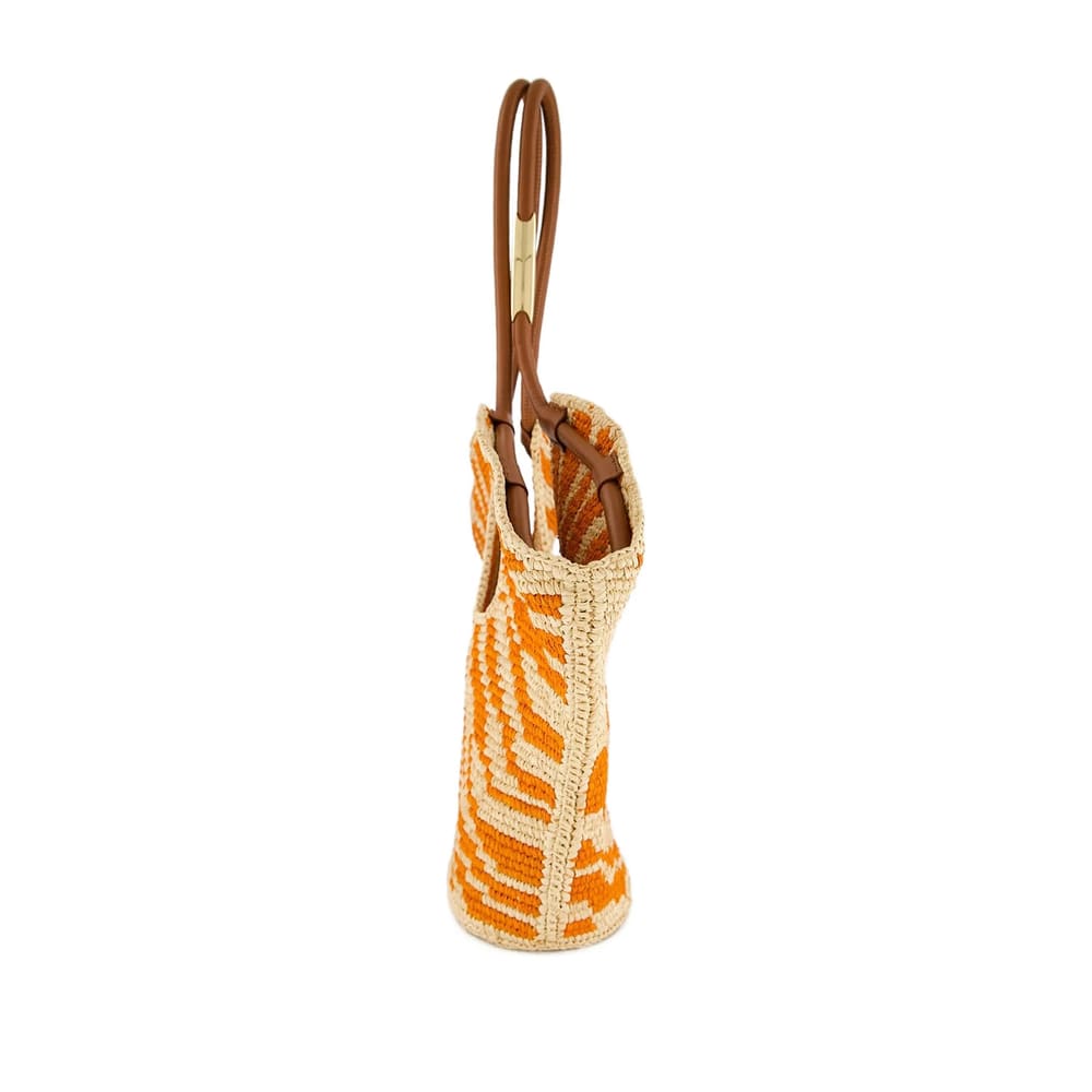 Zimmermann Womens Orange Zebra Goldentime Medium Zebra-pattern Raffia Tote Bag In Orange
