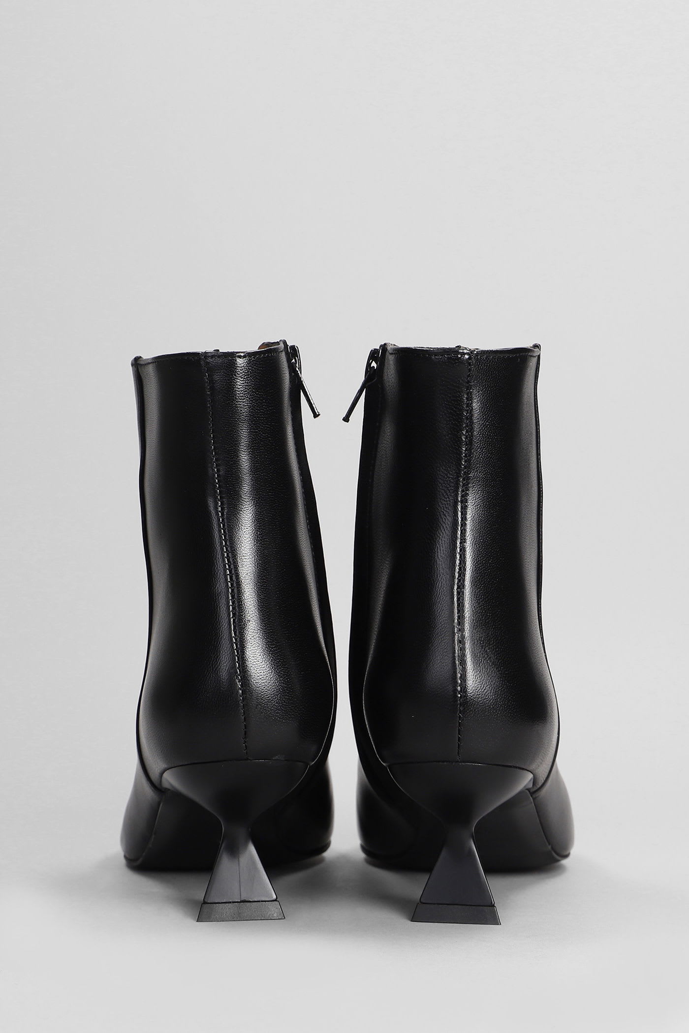 Roberto Festa Jina High Heels Ankle Boots In Black Leather In Black