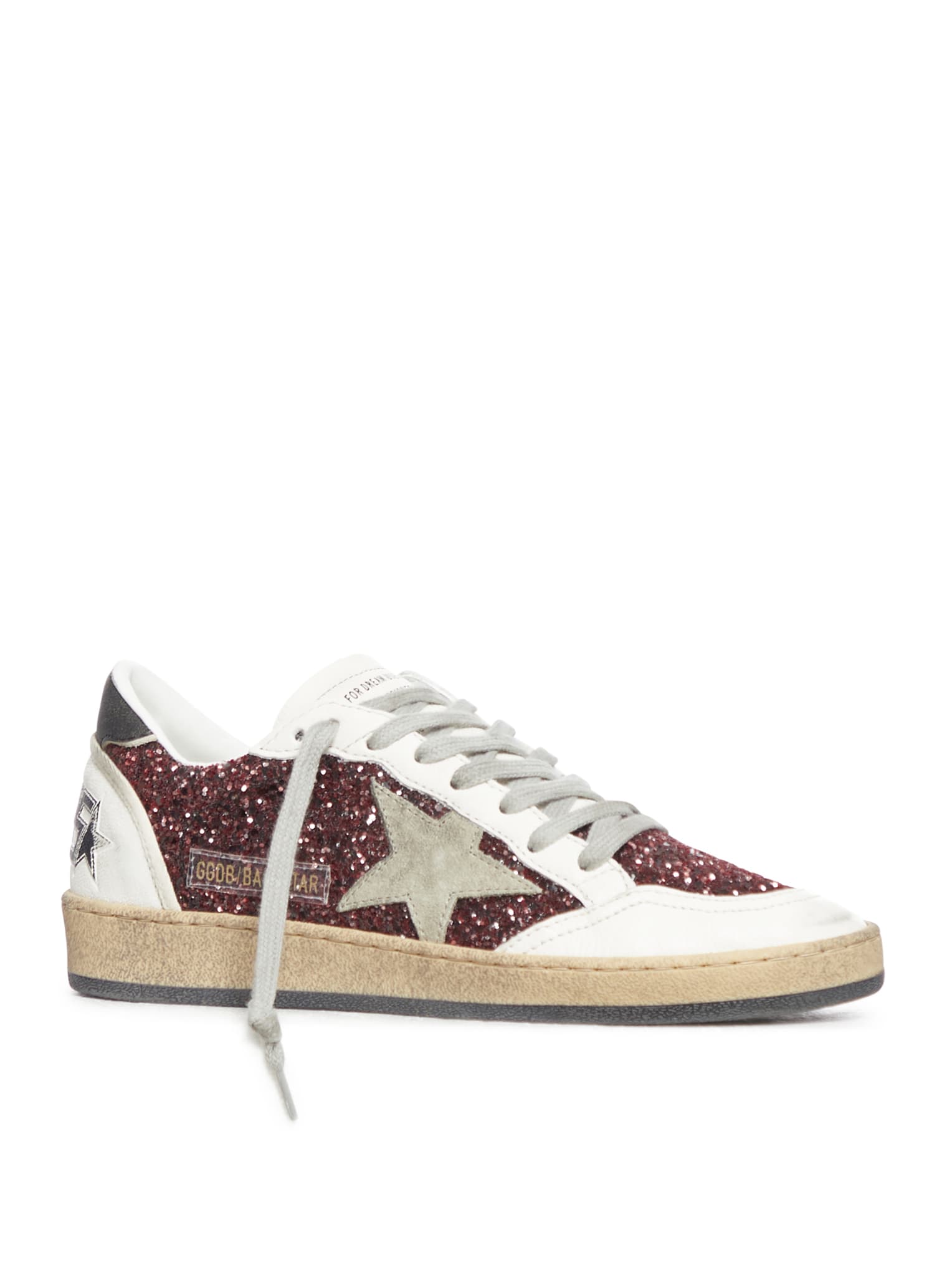 Shop Golden Goose Ball Stars Sneakers In Bordeaux White Ice Black