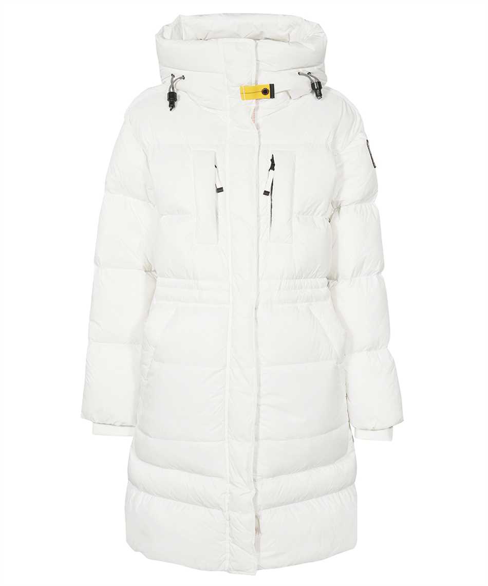 Shop Parajumpers Eira Long Hooded Down Jacket In White