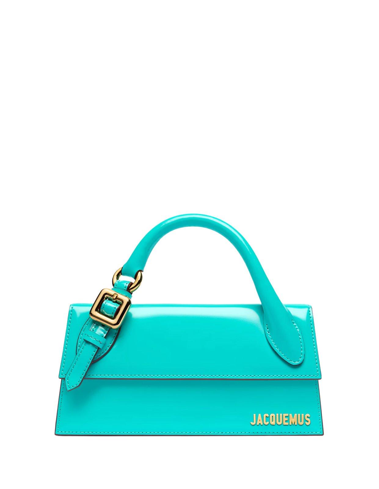 Shop Jacquemus Long Signature Buckled Handbag In Clear Blue