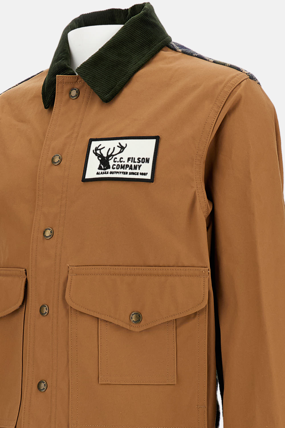 Junya Watanabe Cotton Oxford X Wool Nylon Check Filson Jacket In Neutral
