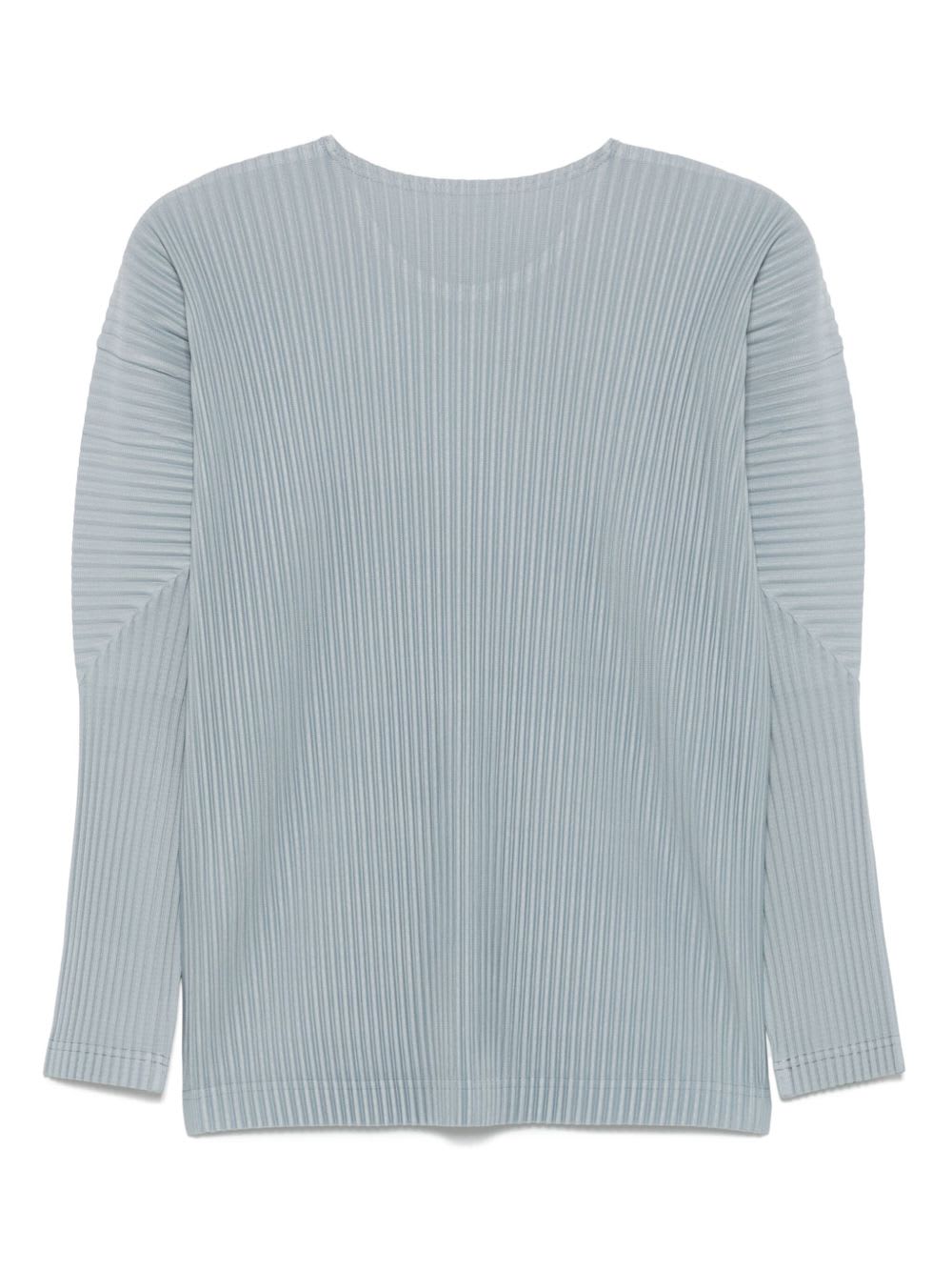 Issey Miyake Pleated T-shirt In Blue