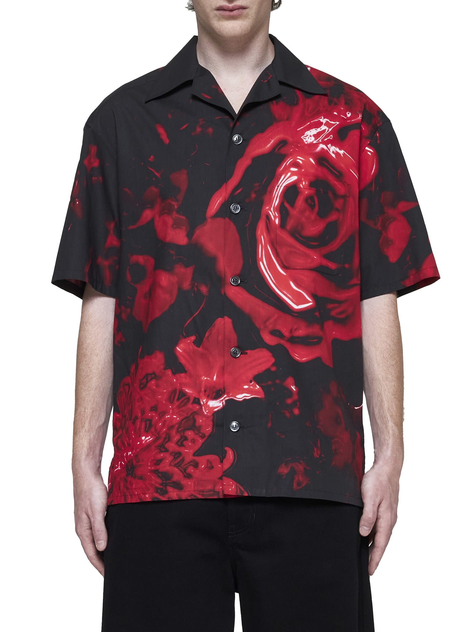 Shop Alexander Mcqueen Shirt In Black-red