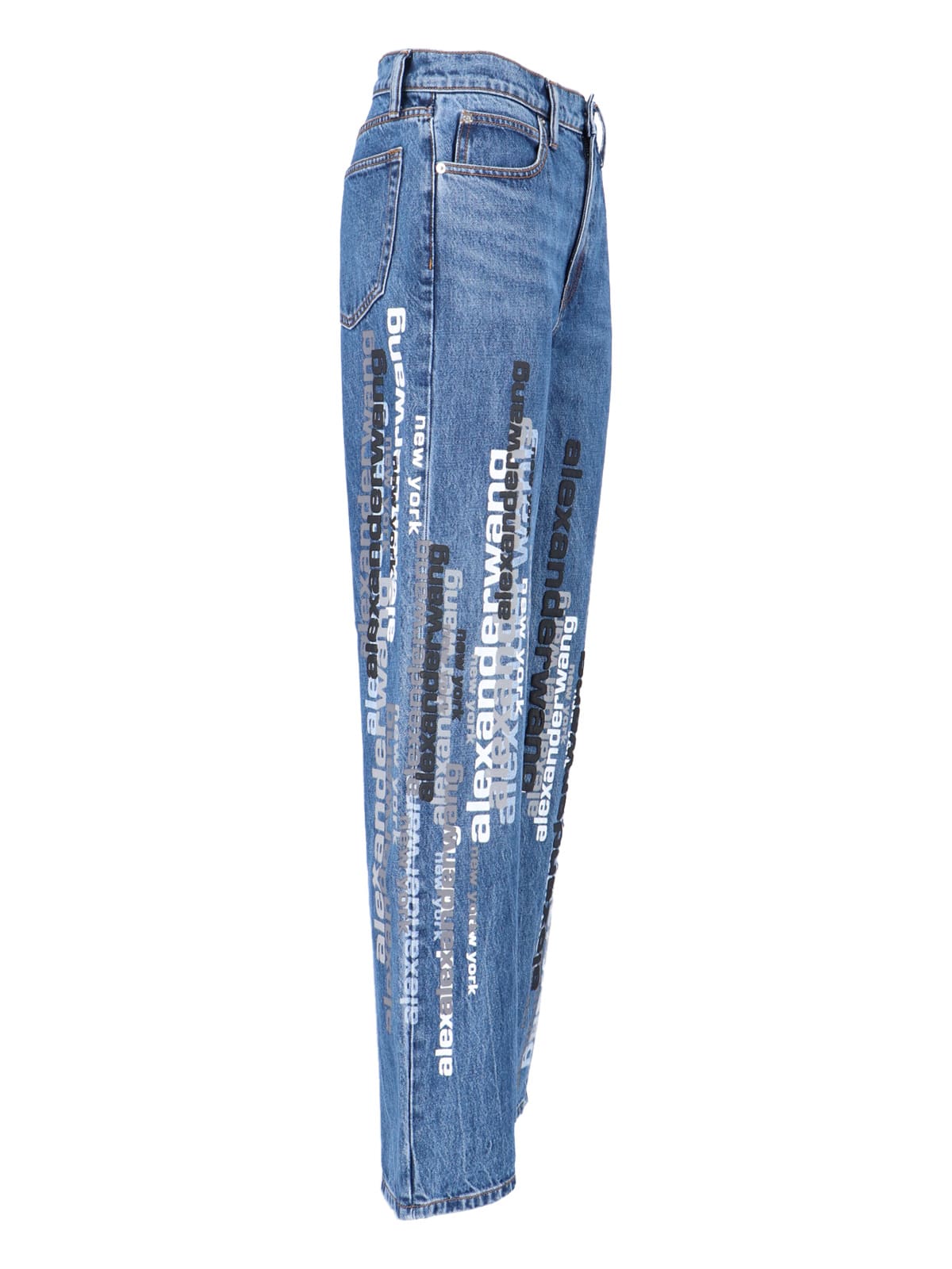 Alexander Wang Straight-leg Mid-rise Jeans With Finish In Blue