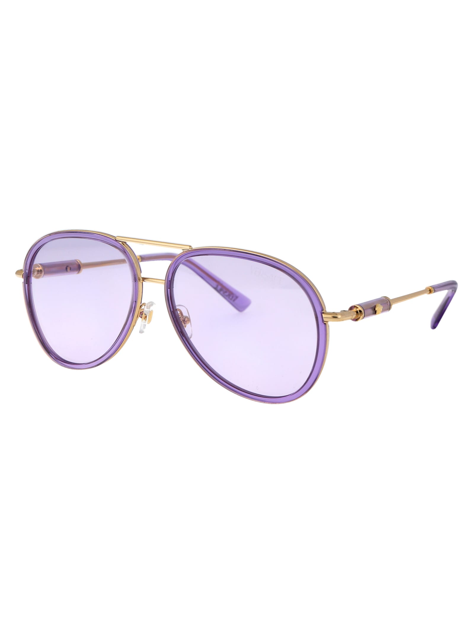Shop Versace 0ve2260 Sunglasses In 10021a Lilac Transparent