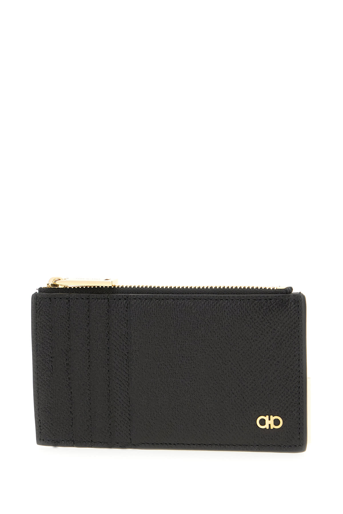 Shop Ferragamo Black Leather Card Holder In Nero