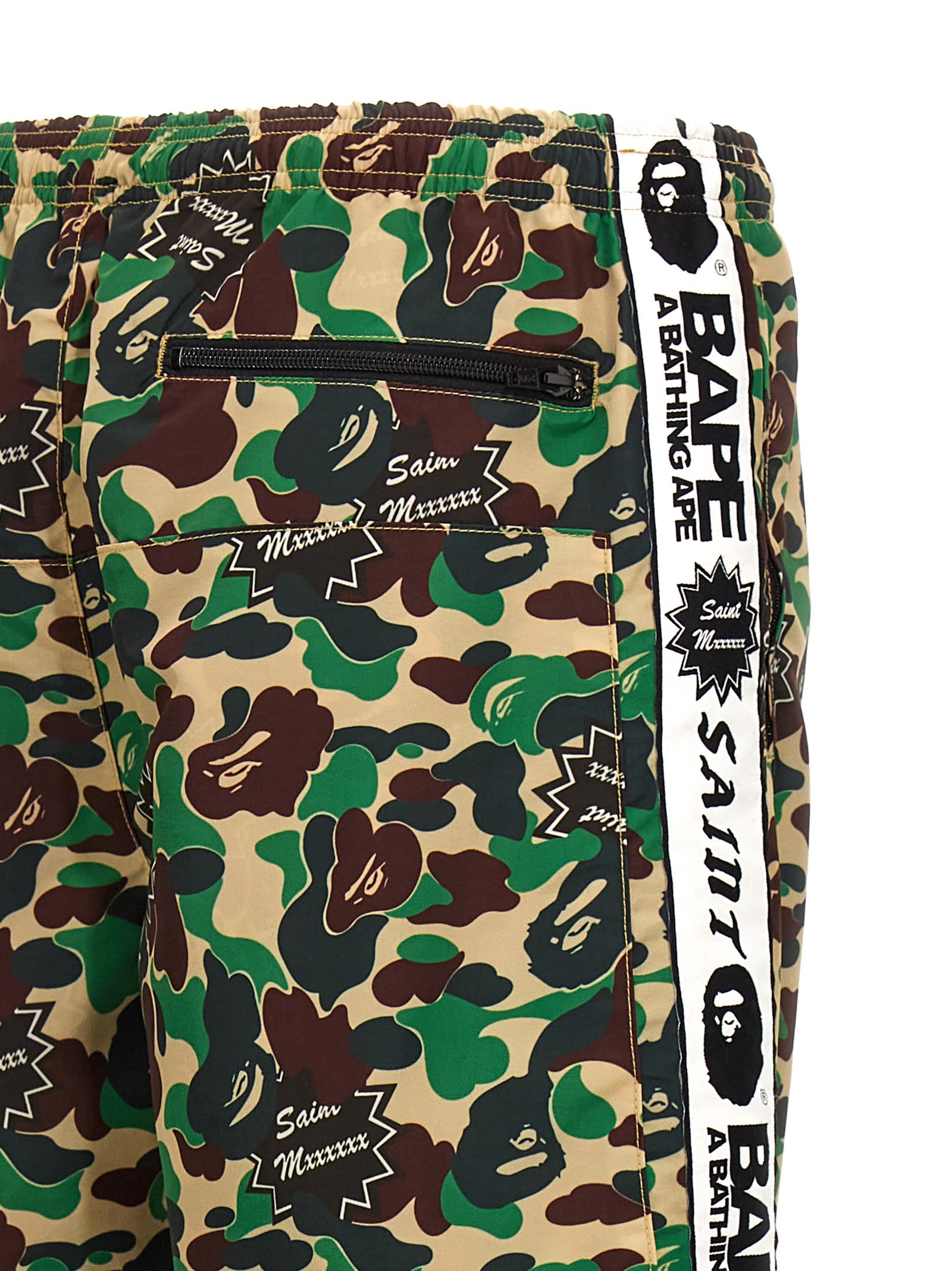 Shop Saint Mxxxxxx Saint Michael X A Bathing Ape Joggers In Multicolor