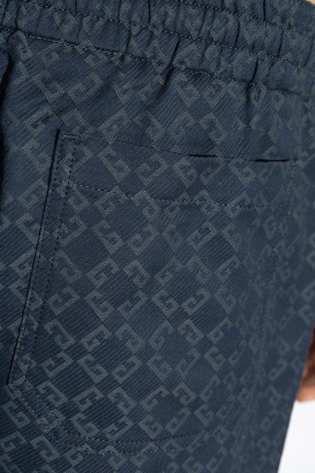 Givenchy Monogram 72 Jacquard Denim Bermuda Shorts In Blue