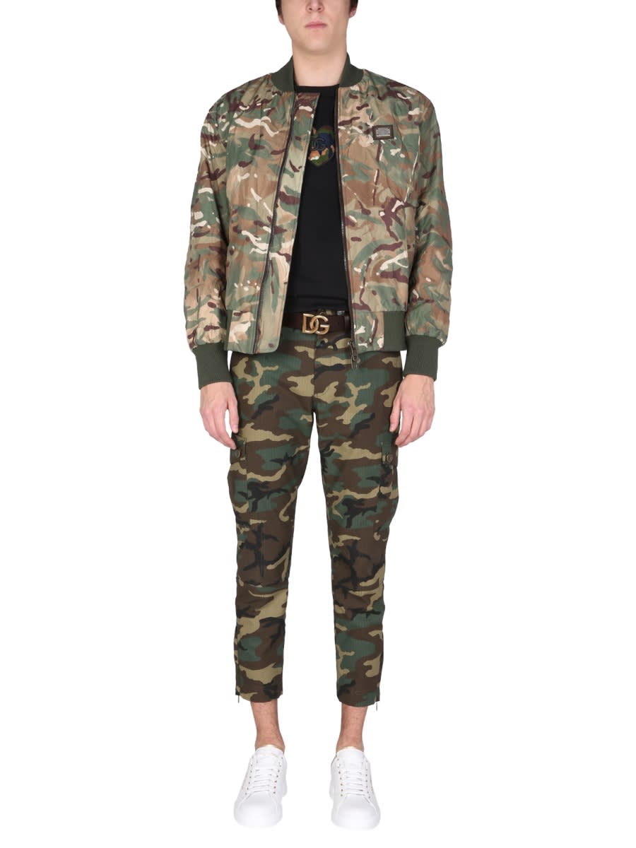 Shop Dolce & Gabbana Camouflage Print Jacket In Multicolour