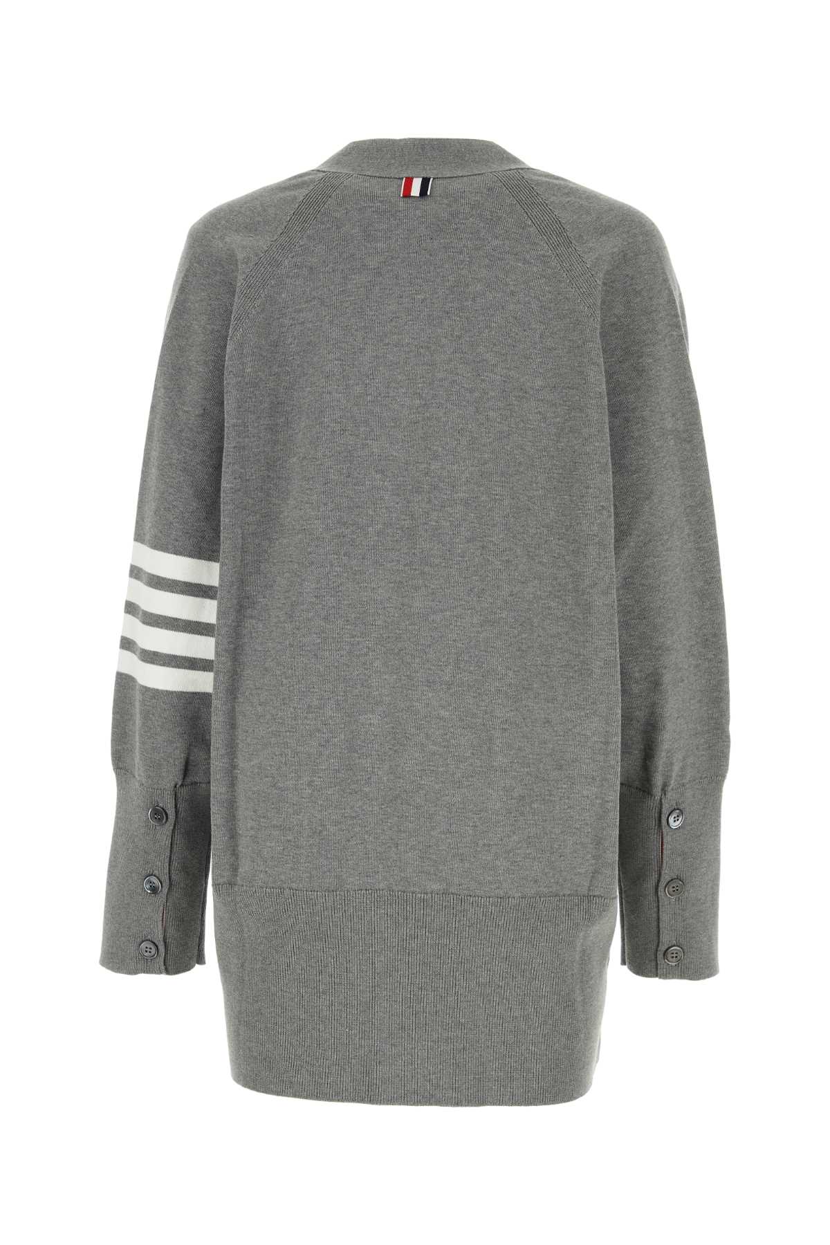 Shop Thom Browne Grey Wool Oversize Cardigan In 055