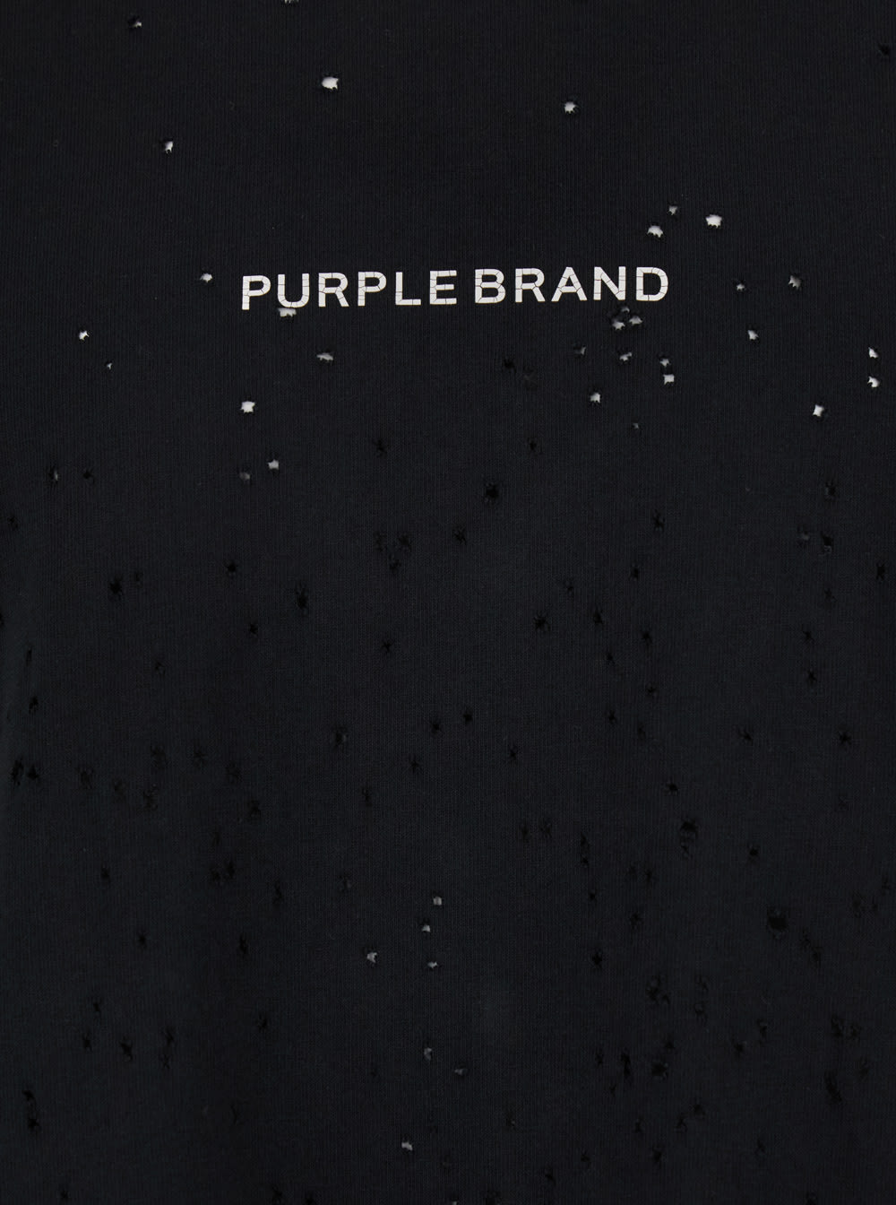 Purple Brand Black Crewneck T-shirt With Logo Lettering On The Front In Cotton Man In Black