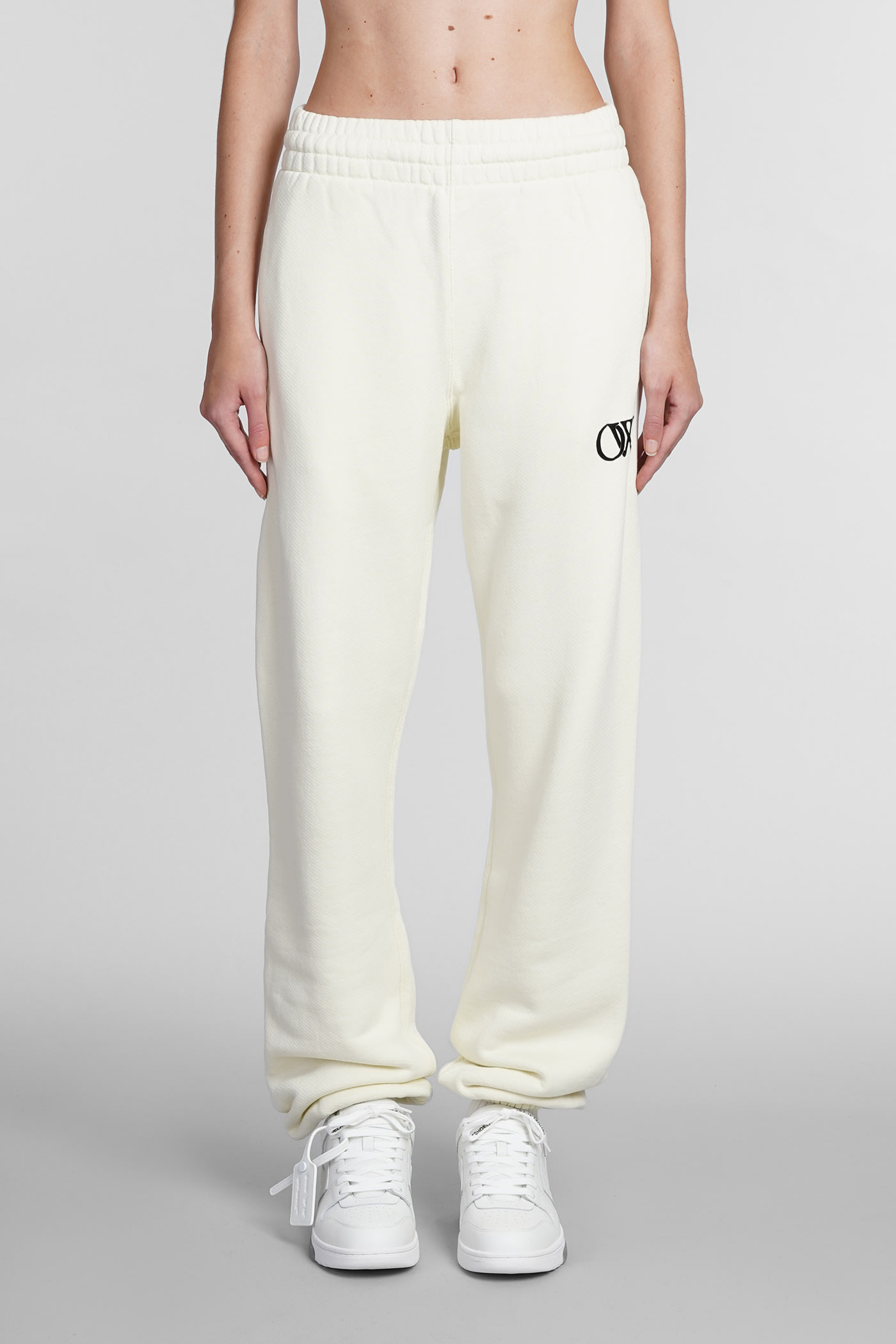 Off-White Pants In Beige Cotton