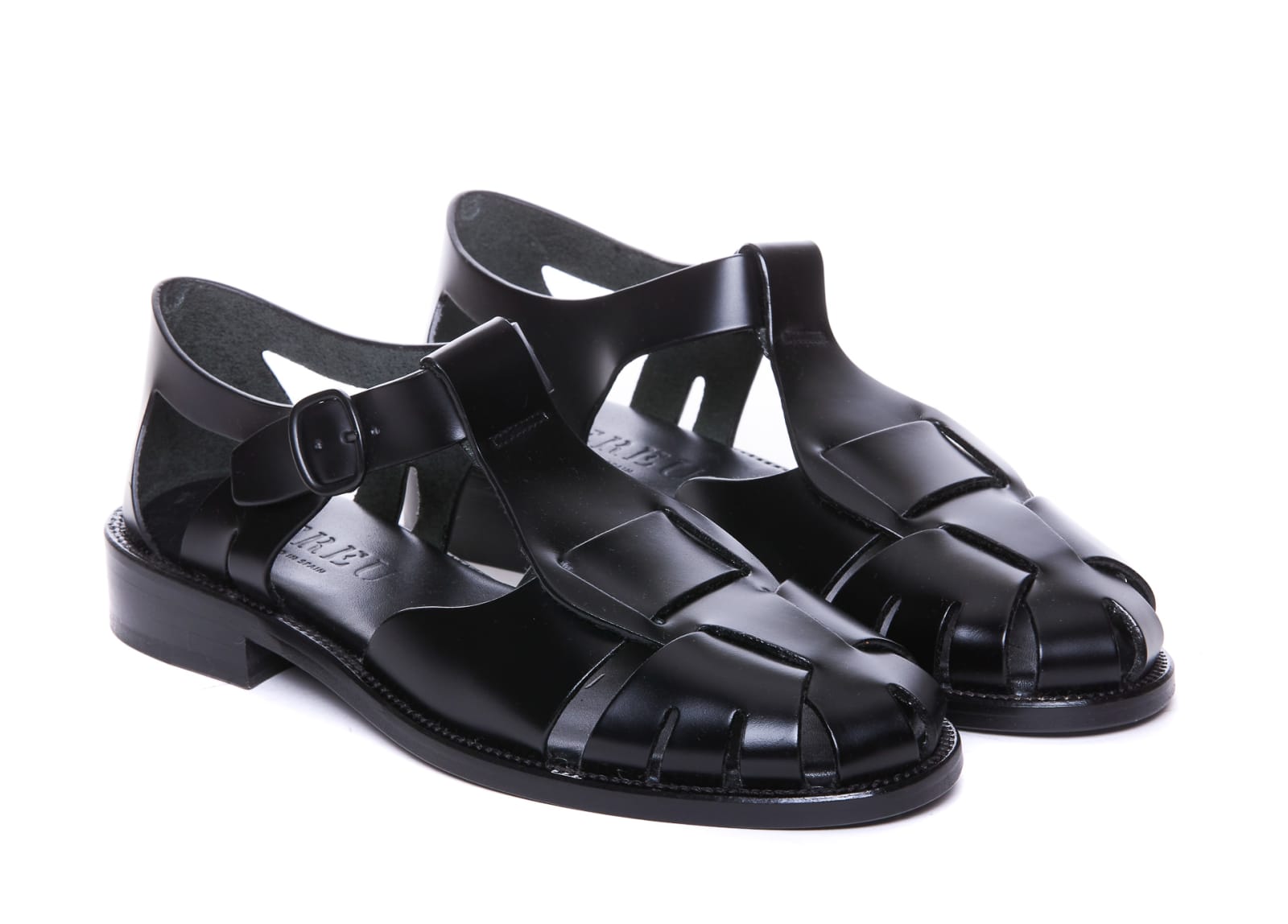 Shop Hereu Pesca Sandals In Black