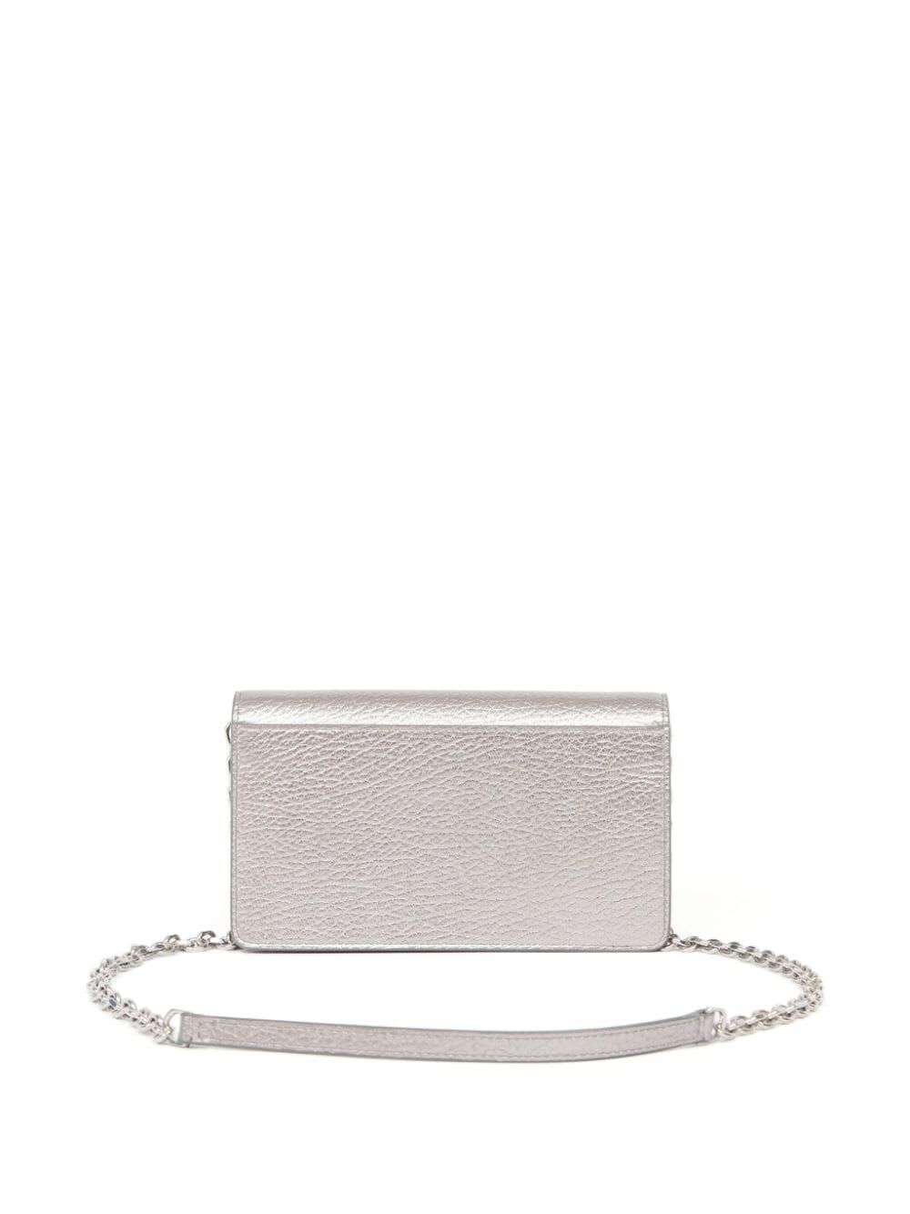 Shop Maison Margiela Wallet On Chain Medium In Metallic Grey