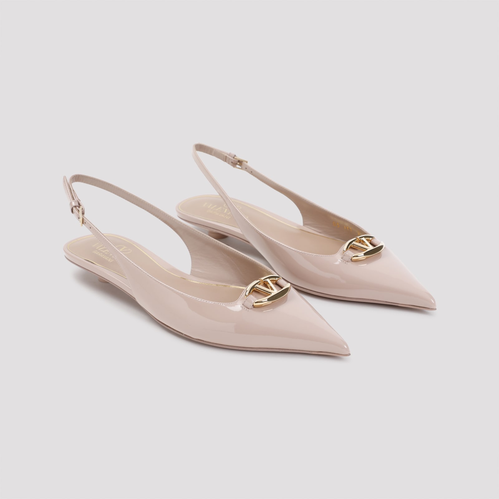 Shop Valentino Vlogo The Bold Edition Ballerinas In Beige Rose