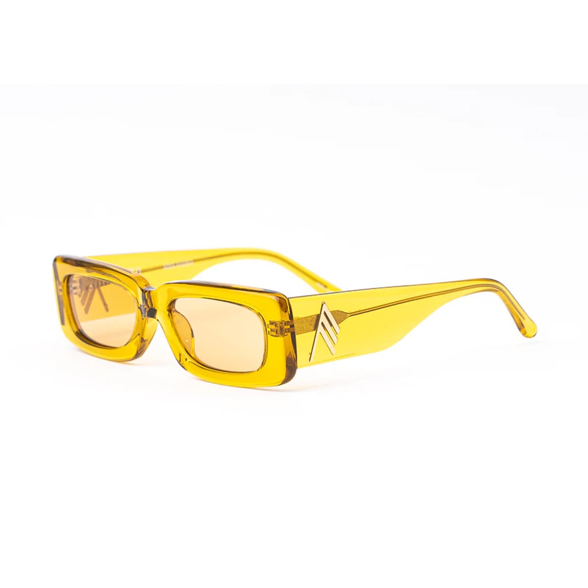 Shop Attico The  Mini Marfa Sunglasses In Giallo