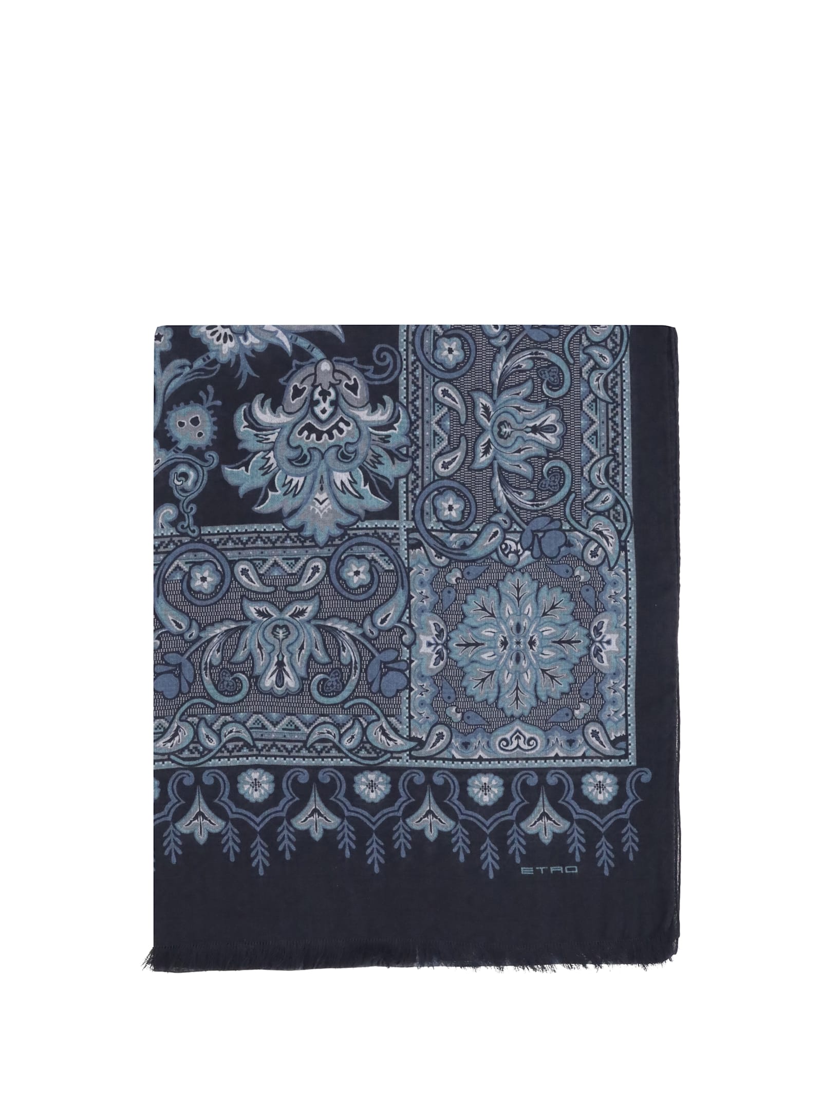 Etro Men Jacquard Scarf In Blue