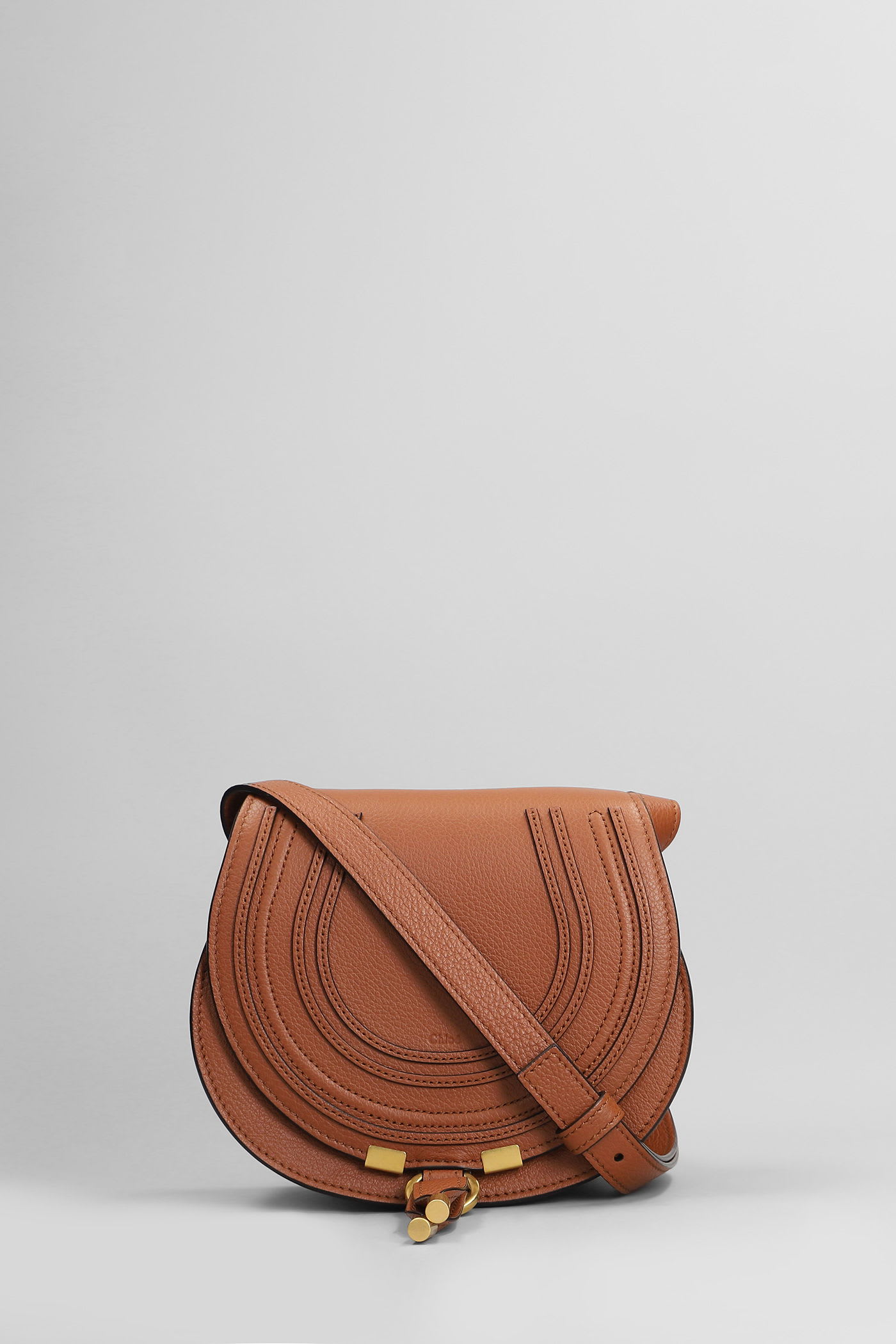 Chloé Marcie Shoulder Bag In Leather Color Leather In Brown