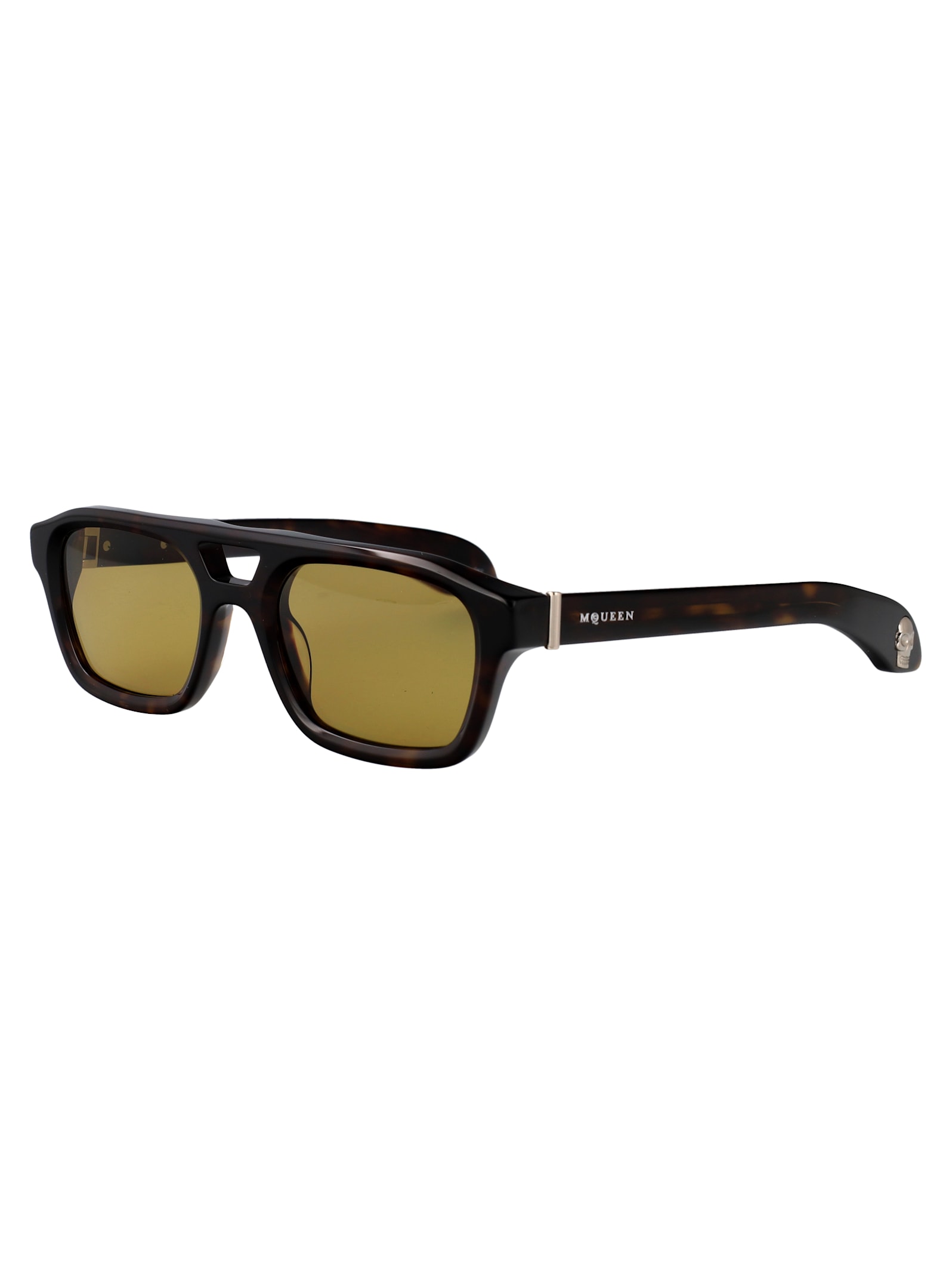 Alexander Mcqueen Havana-havana-yellow Recycled Acetate Sunglasses