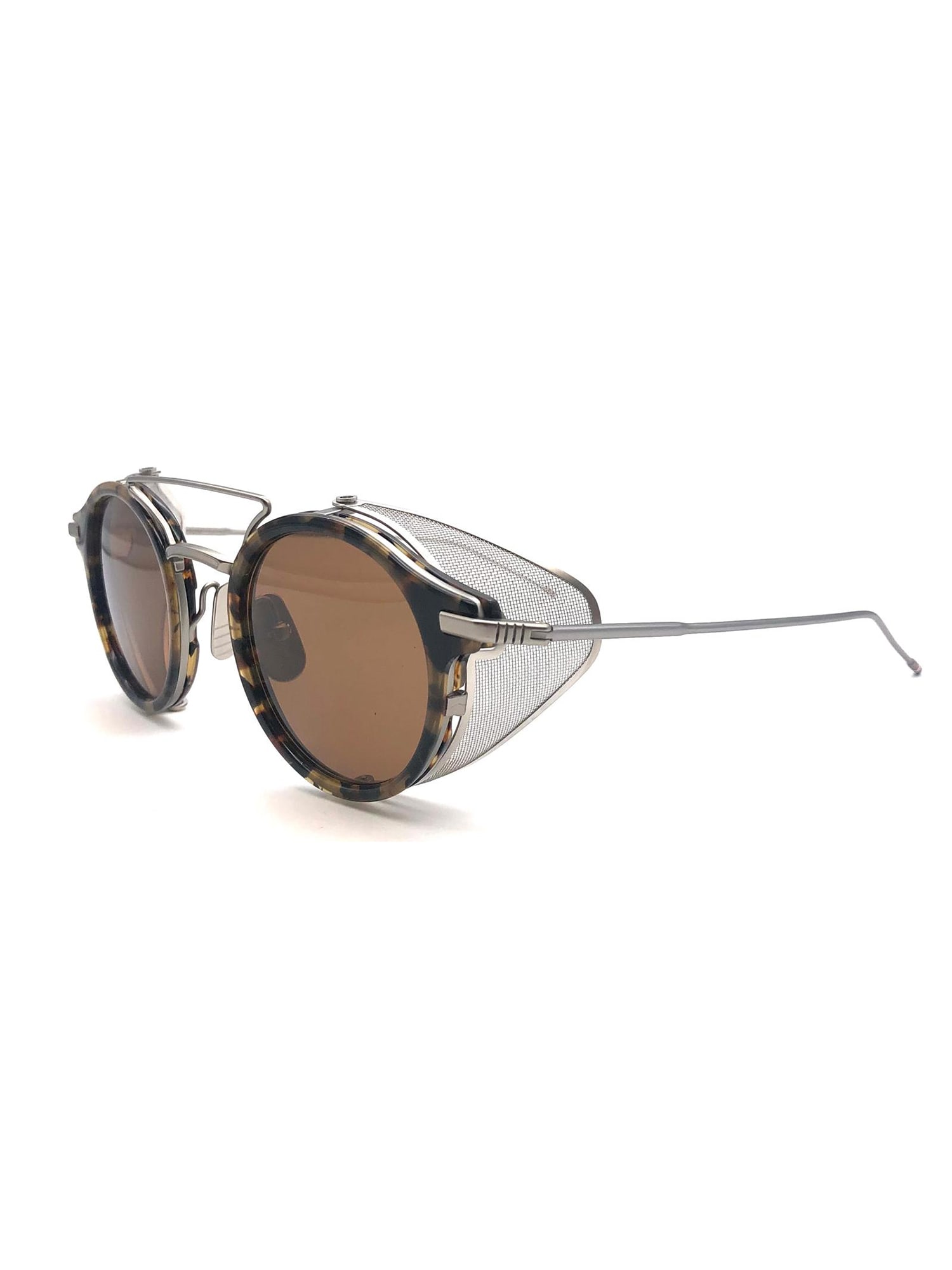 Shop Thom Browne Ues804a/g0003 Sunglasses In Dark Brown