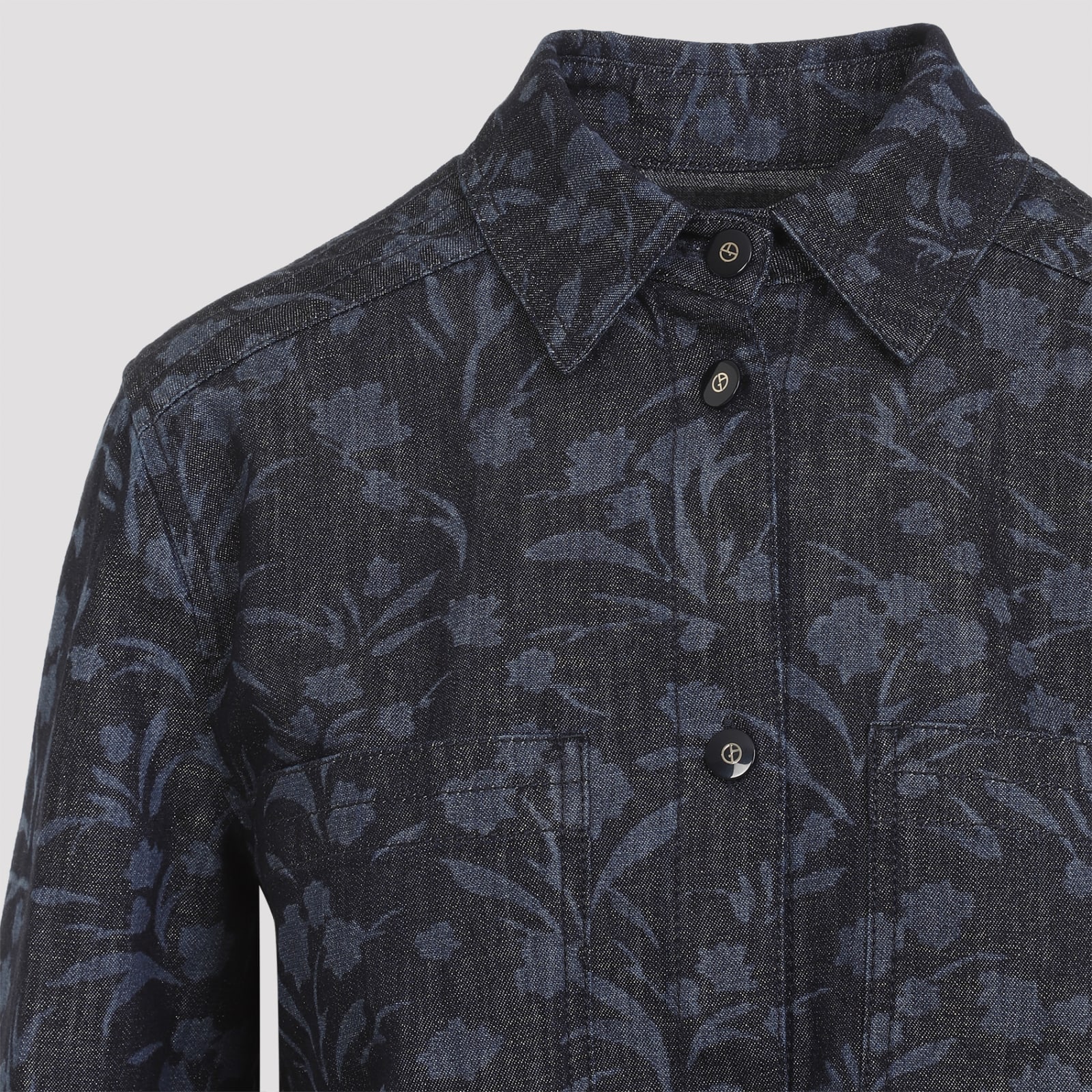 Shop Giorgio Armani Cotton Shirt In Graphite