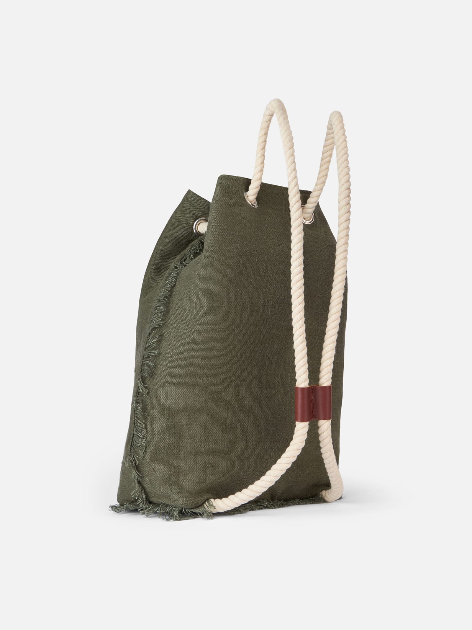 Mc2 Saint Barth Green Boat Linen Backpack In Green