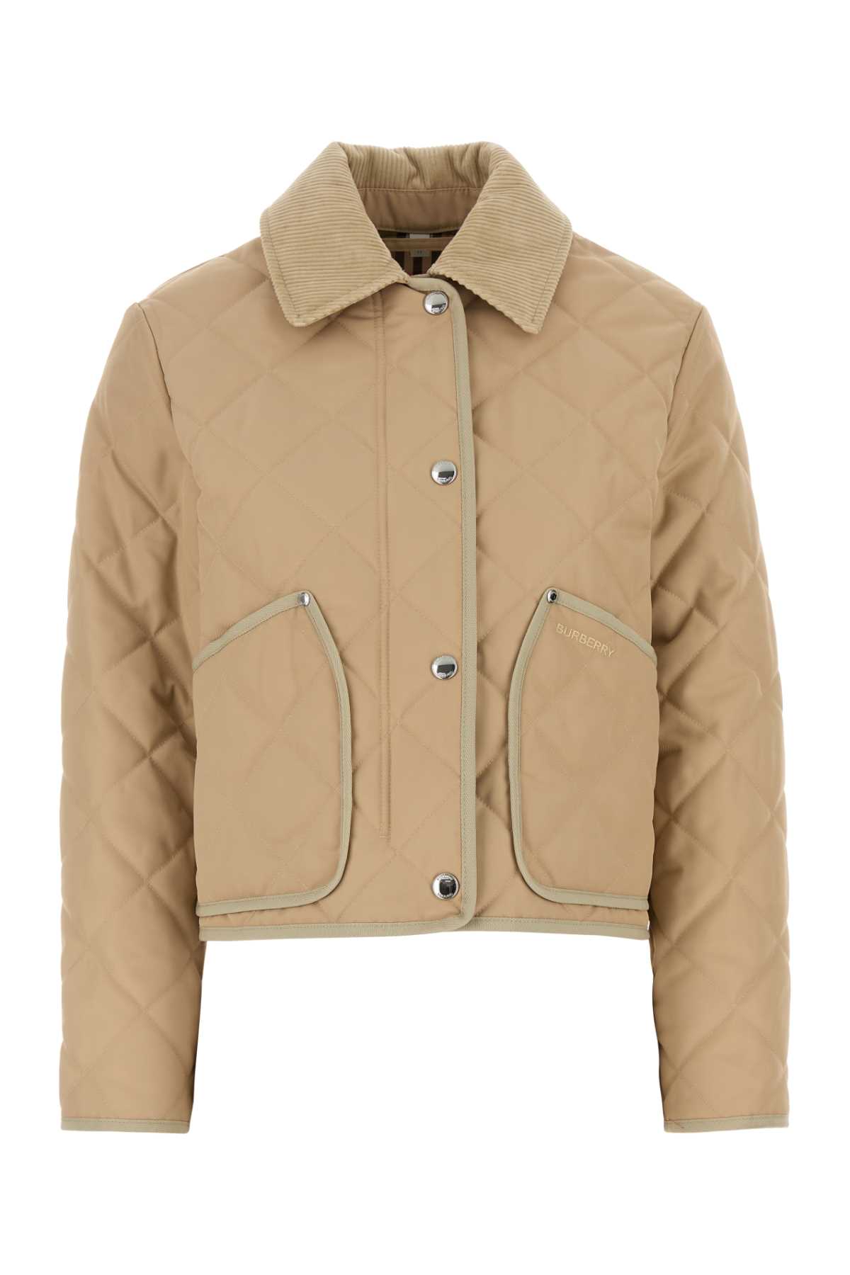 Beige Polyester Padded Jacket