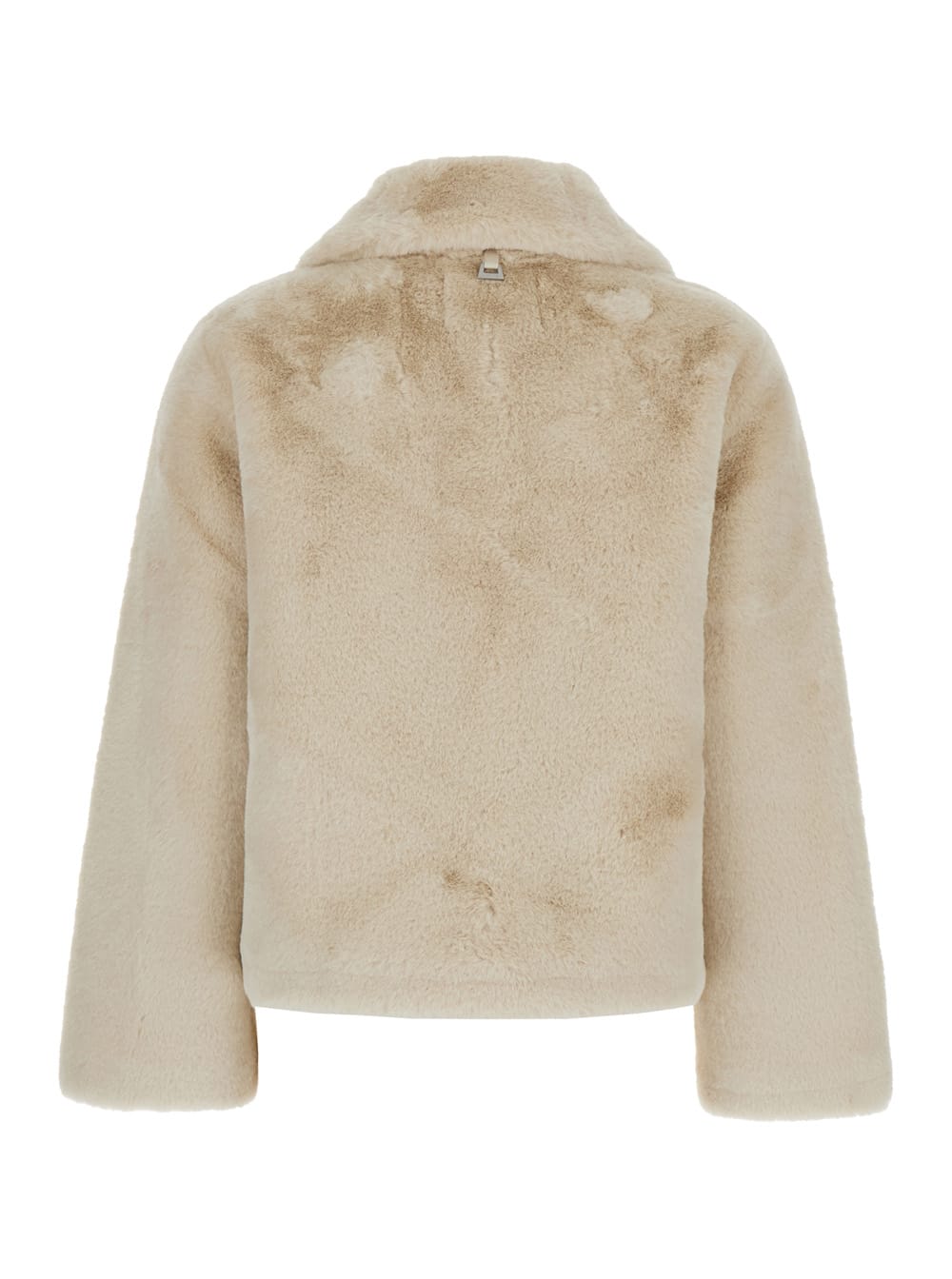 Shop Apparis Elis Beige Jacket With Collar In Eco Fur Woman In White