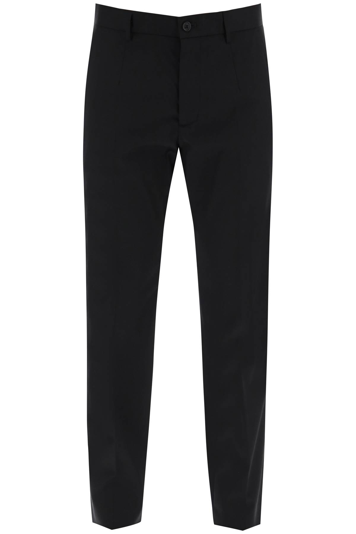 Shop Dolce & Gabbana Cigarette Pants In Cotton In Black