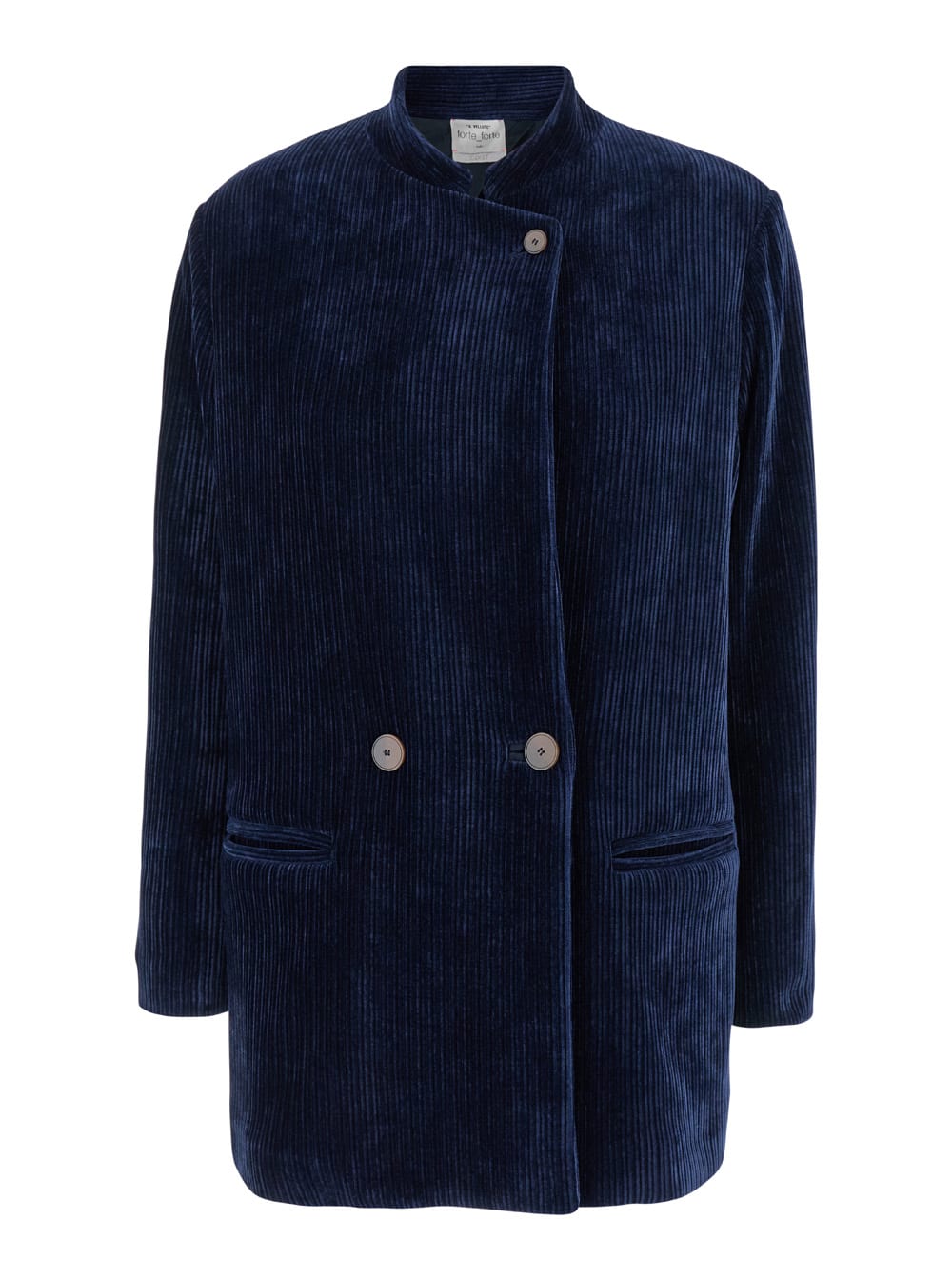 Shop Forte Forte Knitted Courduroy Jacket In Blue