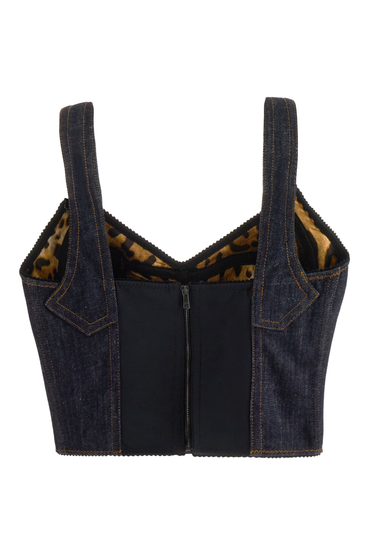 Shop Dolce & Gabbana Denim Top In Variante Abbinata