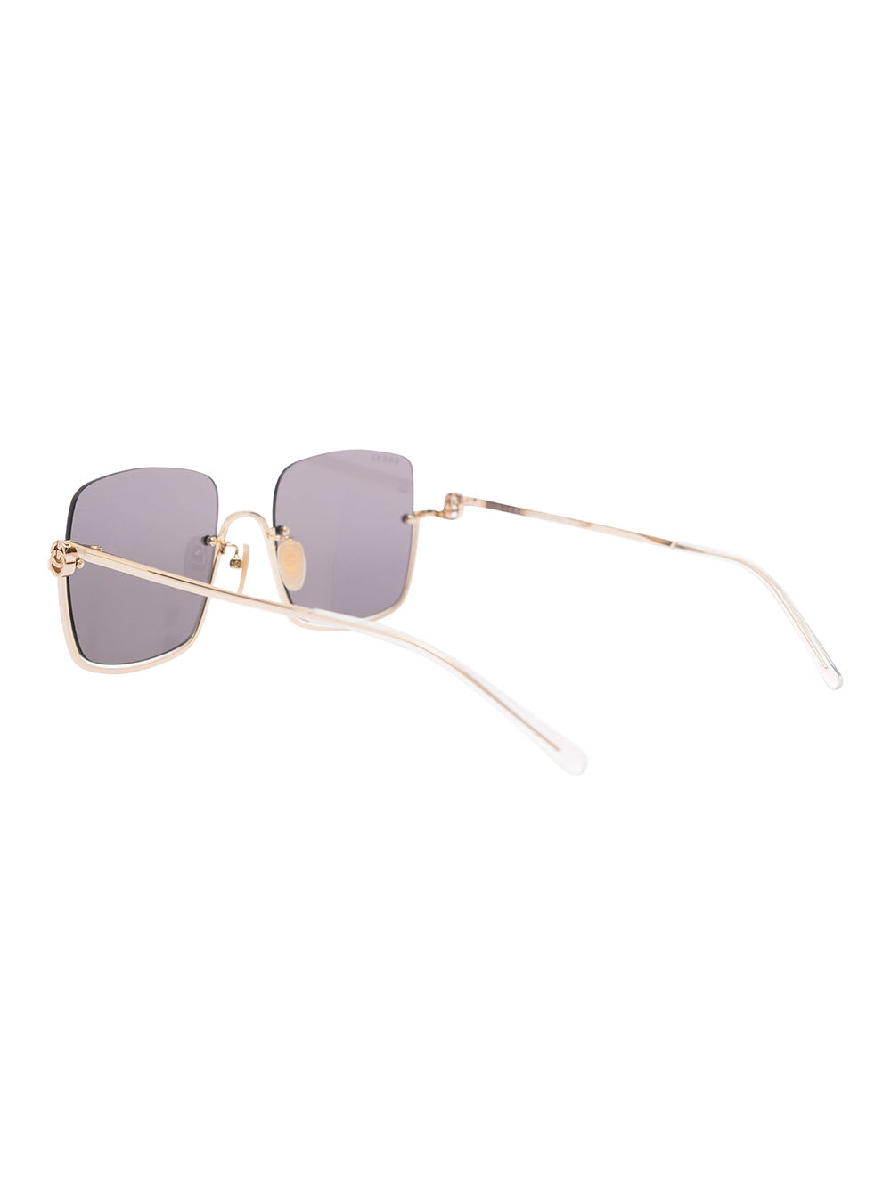 Gucci Gg1279s Gold-colored Sunglasses With Thin Temples And Intrelocking G Detail In Metal Woman In Metallic