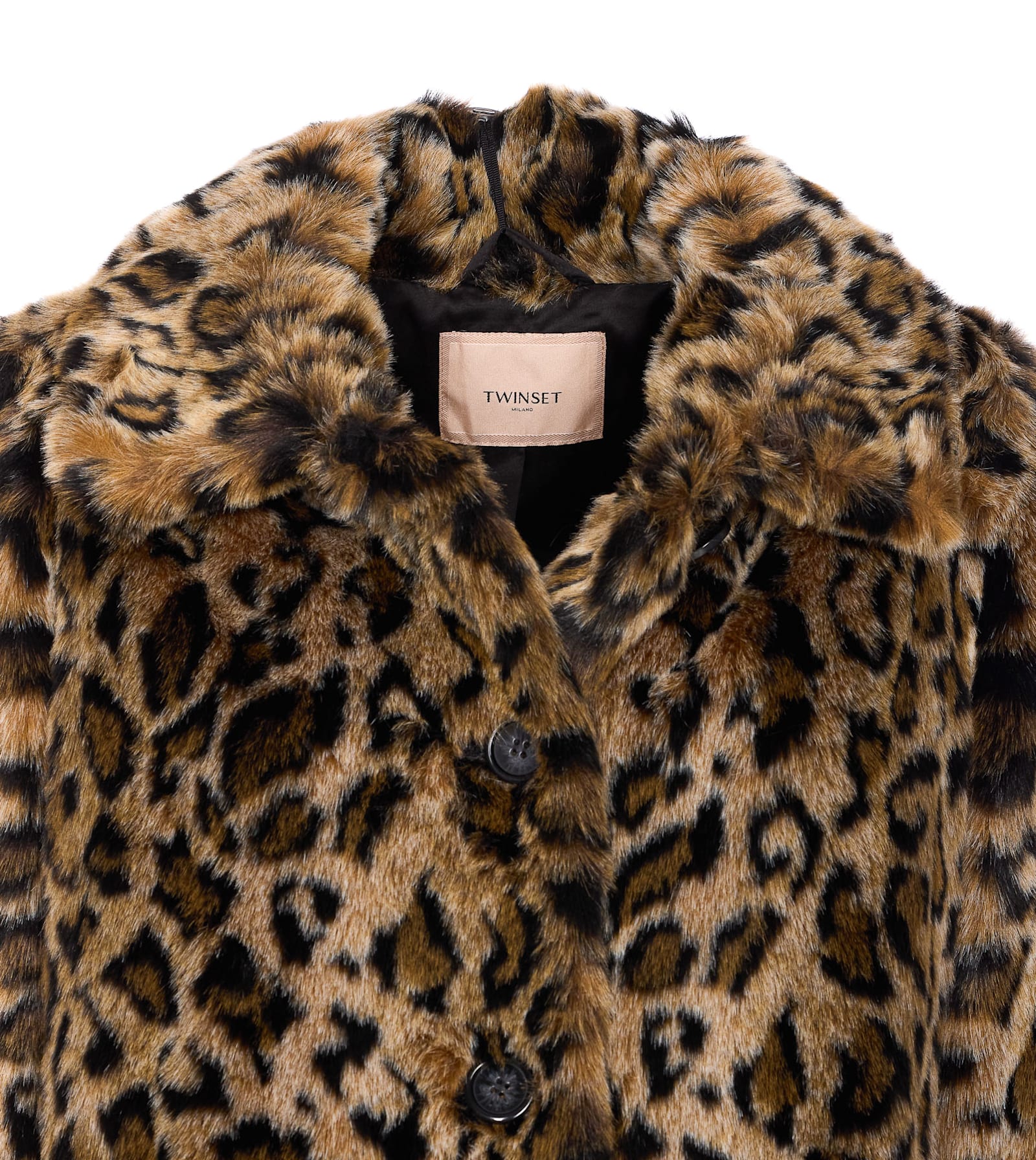 Twinset Animalier Coat In Brown