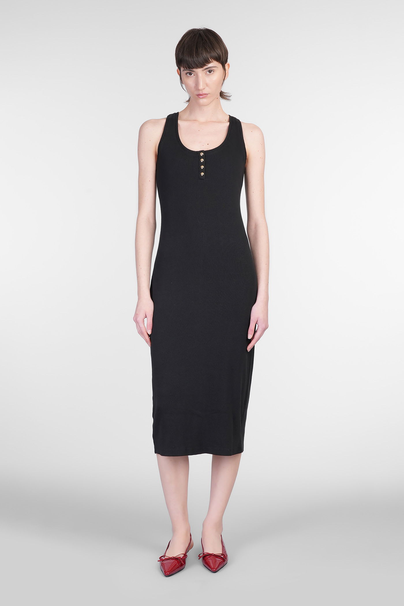 Anine Bing Alessia Cotton-blend Jersey Midi Dress In Black