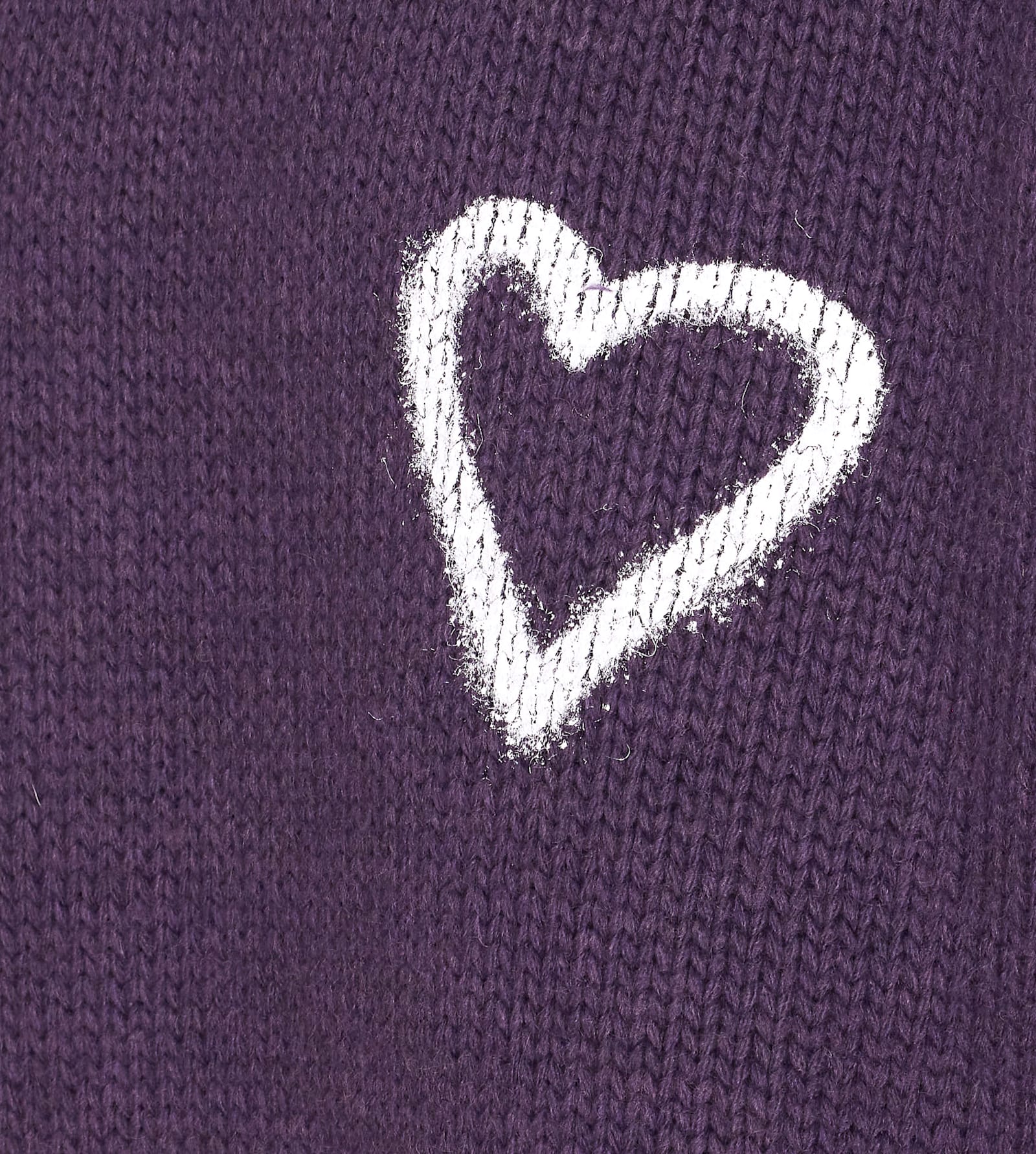 Vision Of Super Heart-embroidered Crewneck Sweater In Purple