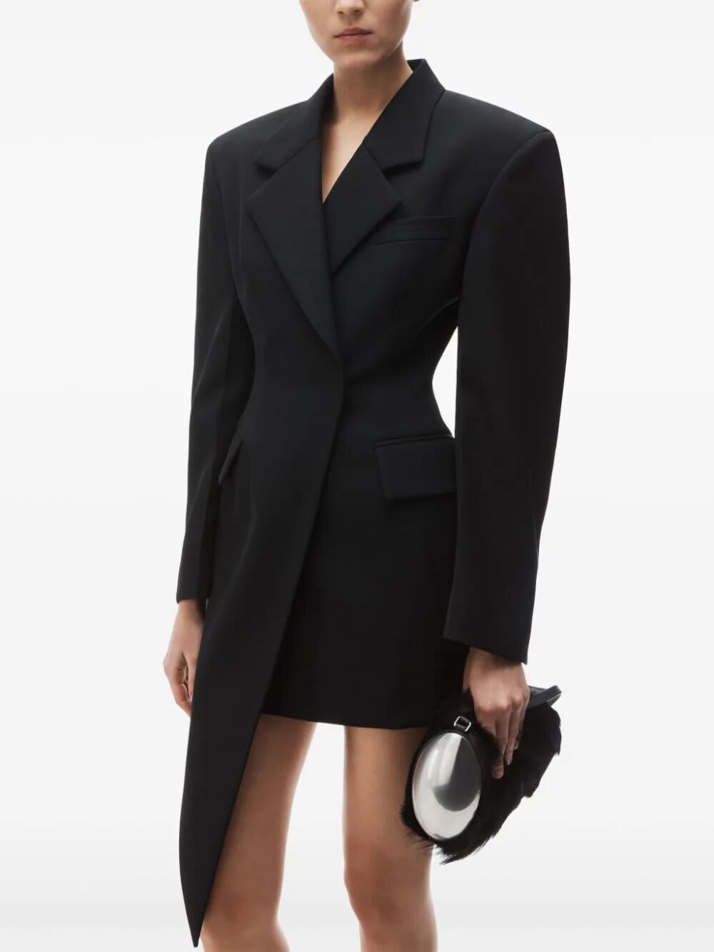 Shop Alexander Wang Asymmetrical Blazer In Black