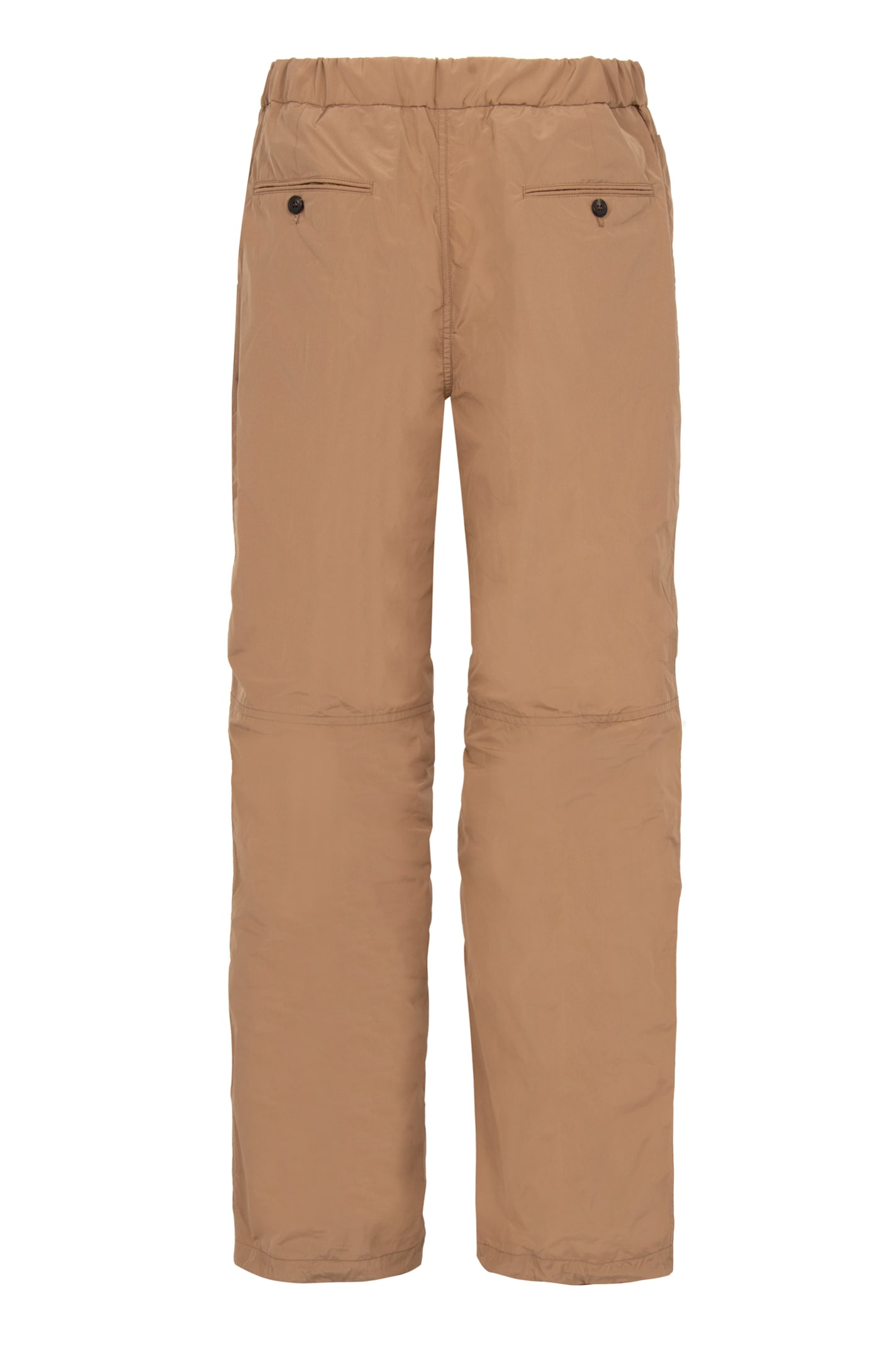 Ferragamo Recycled Nylon Track Pants With Elastic Waistband In Brown