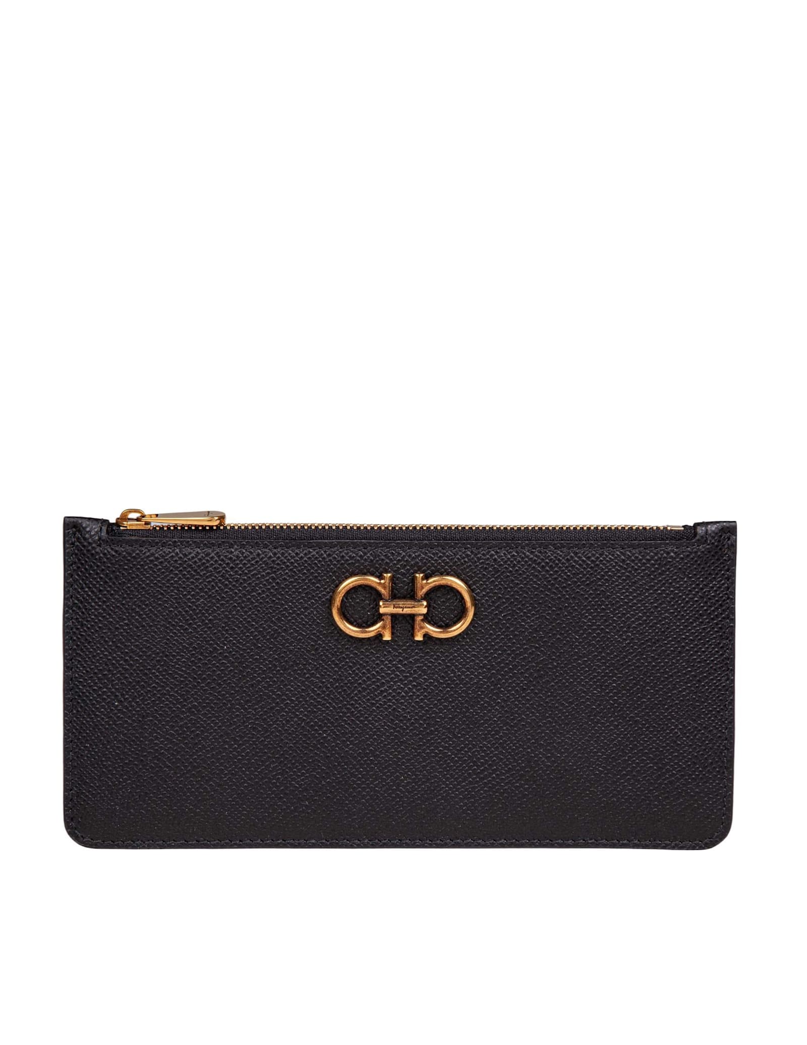 Gancini Wallet In Black Calfskin