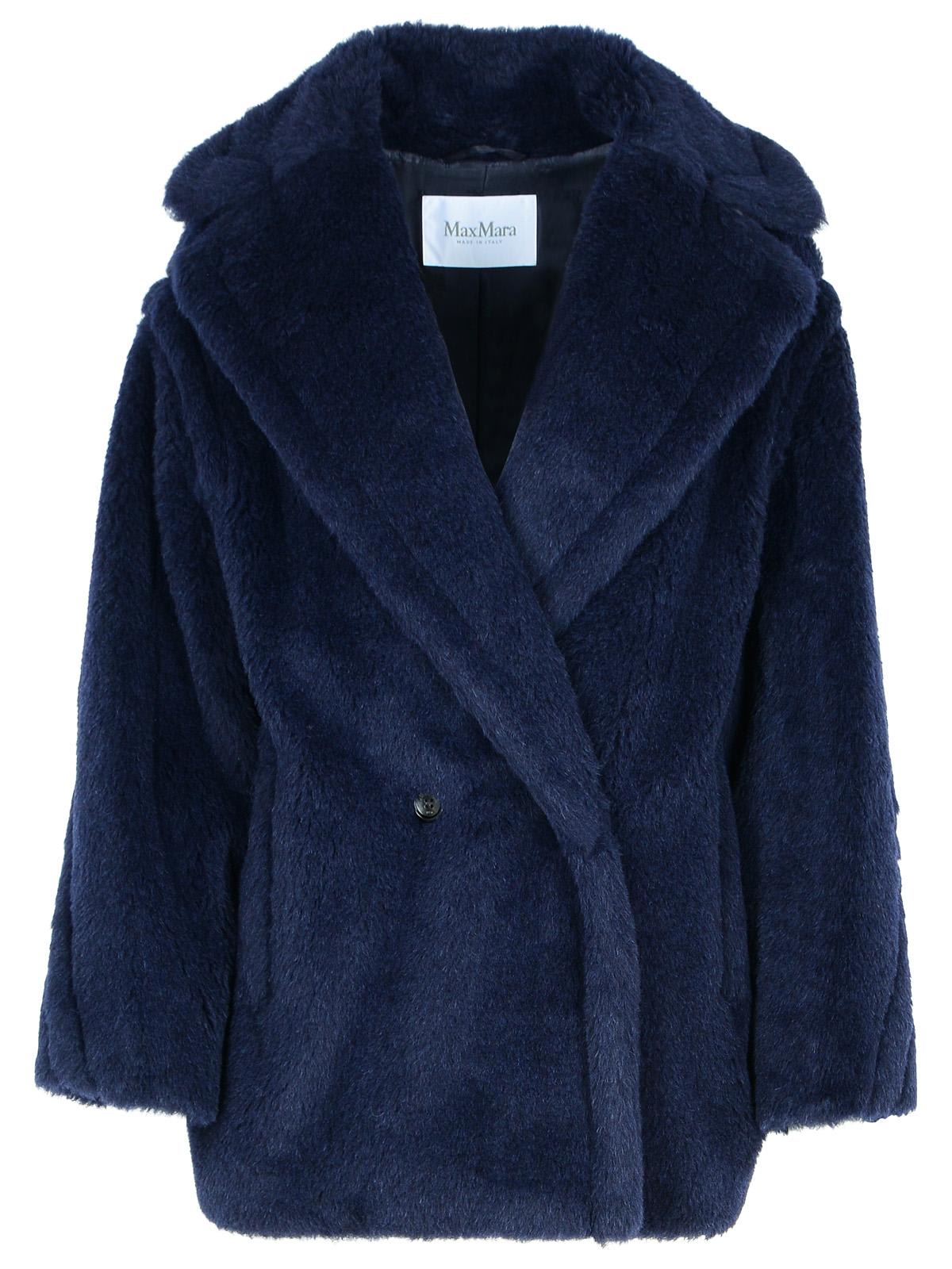 olga Blue Alpaca Blend Coat