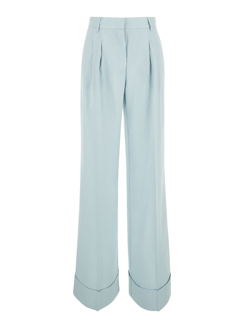 Shop The Andamane Light Blue Straight Pants With Pinces In Line Blend Woman In Clear Blue