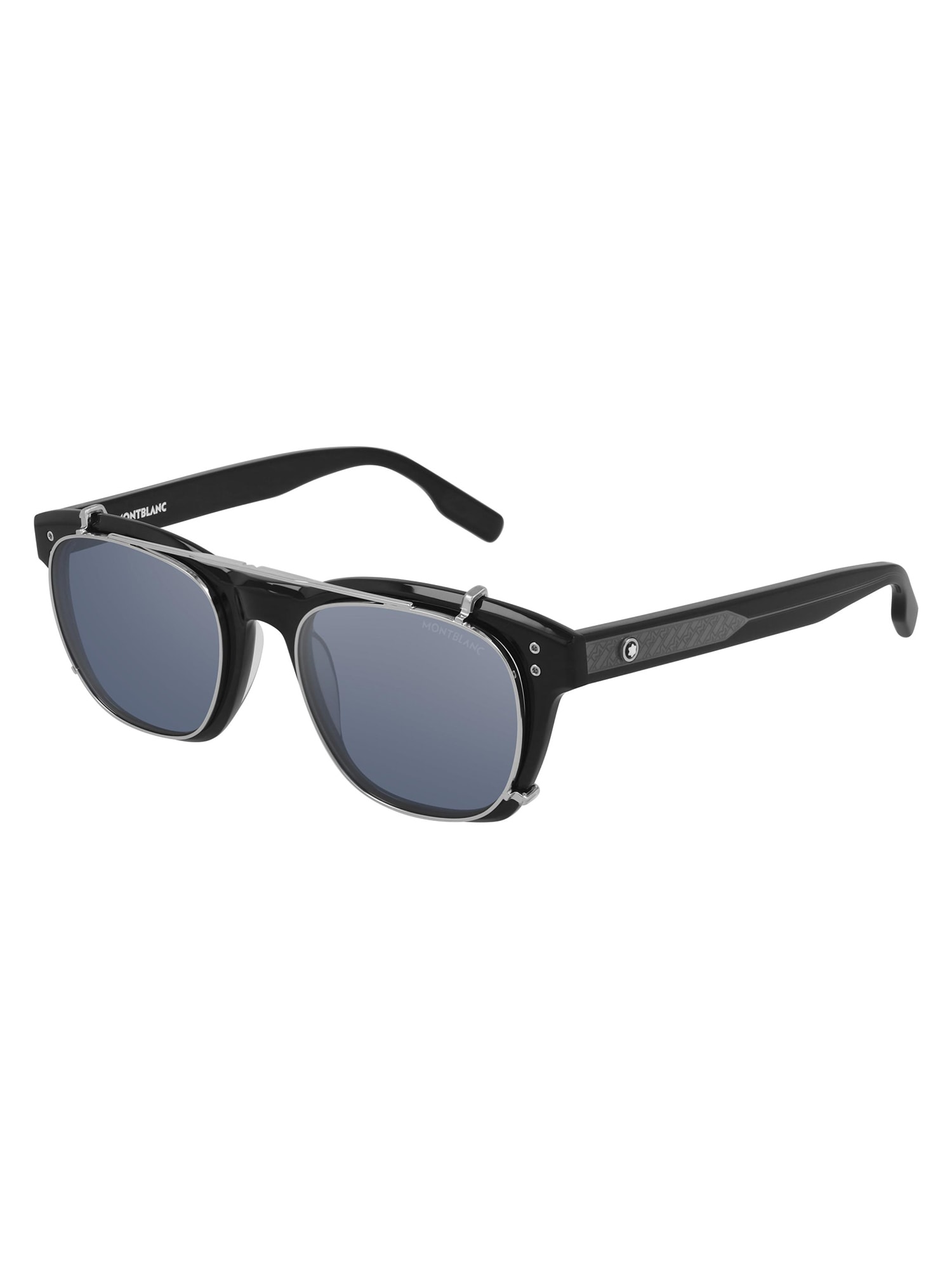 Montblanc Mb0122s Sunglasses In Black Black Blue